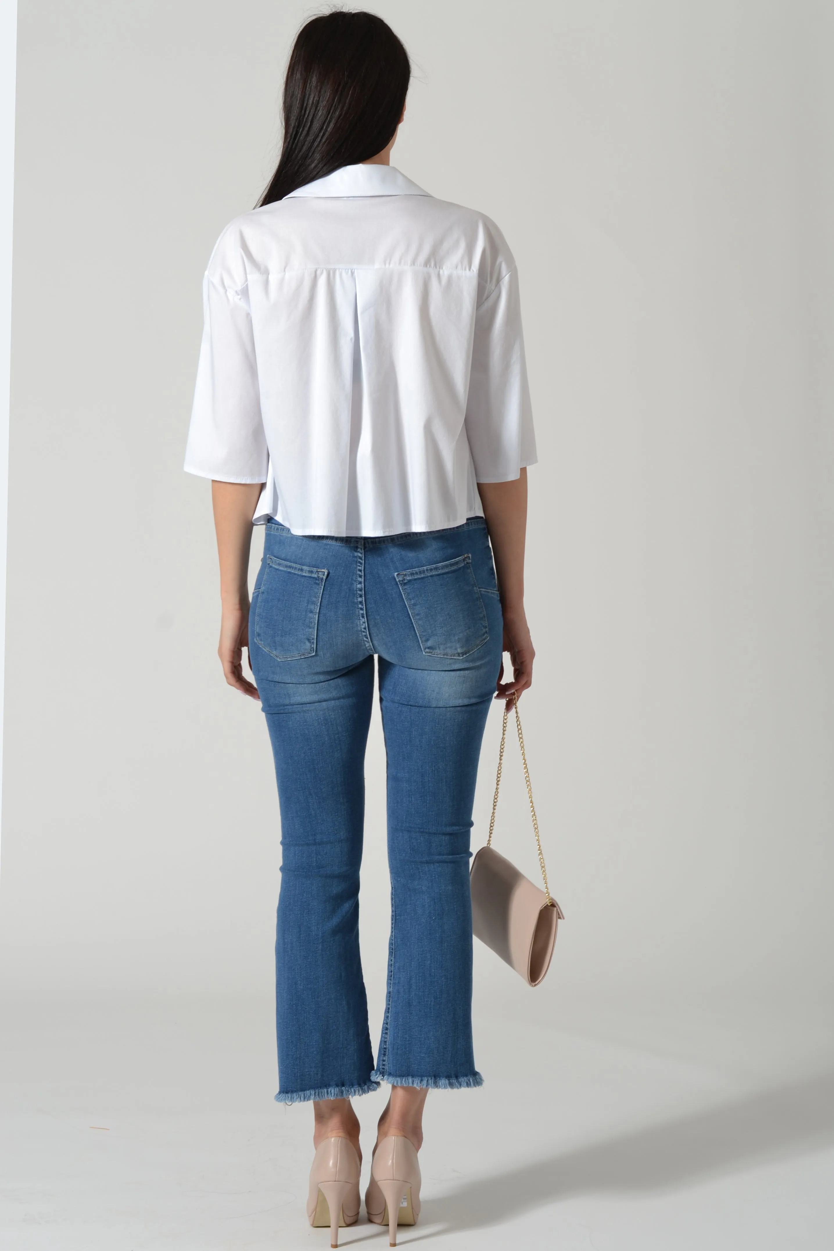 CAMICIA CROPPED PIEGHE POPELI