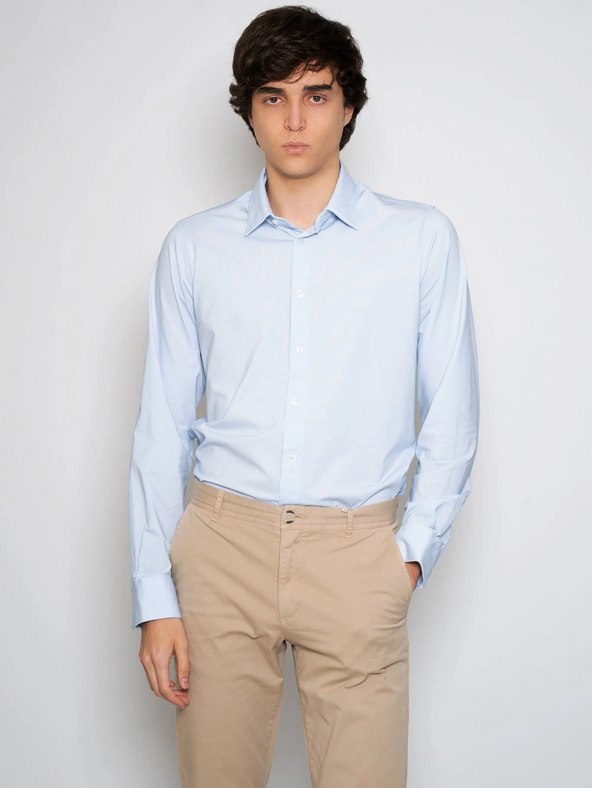 Camicia in Armaturato Celeste