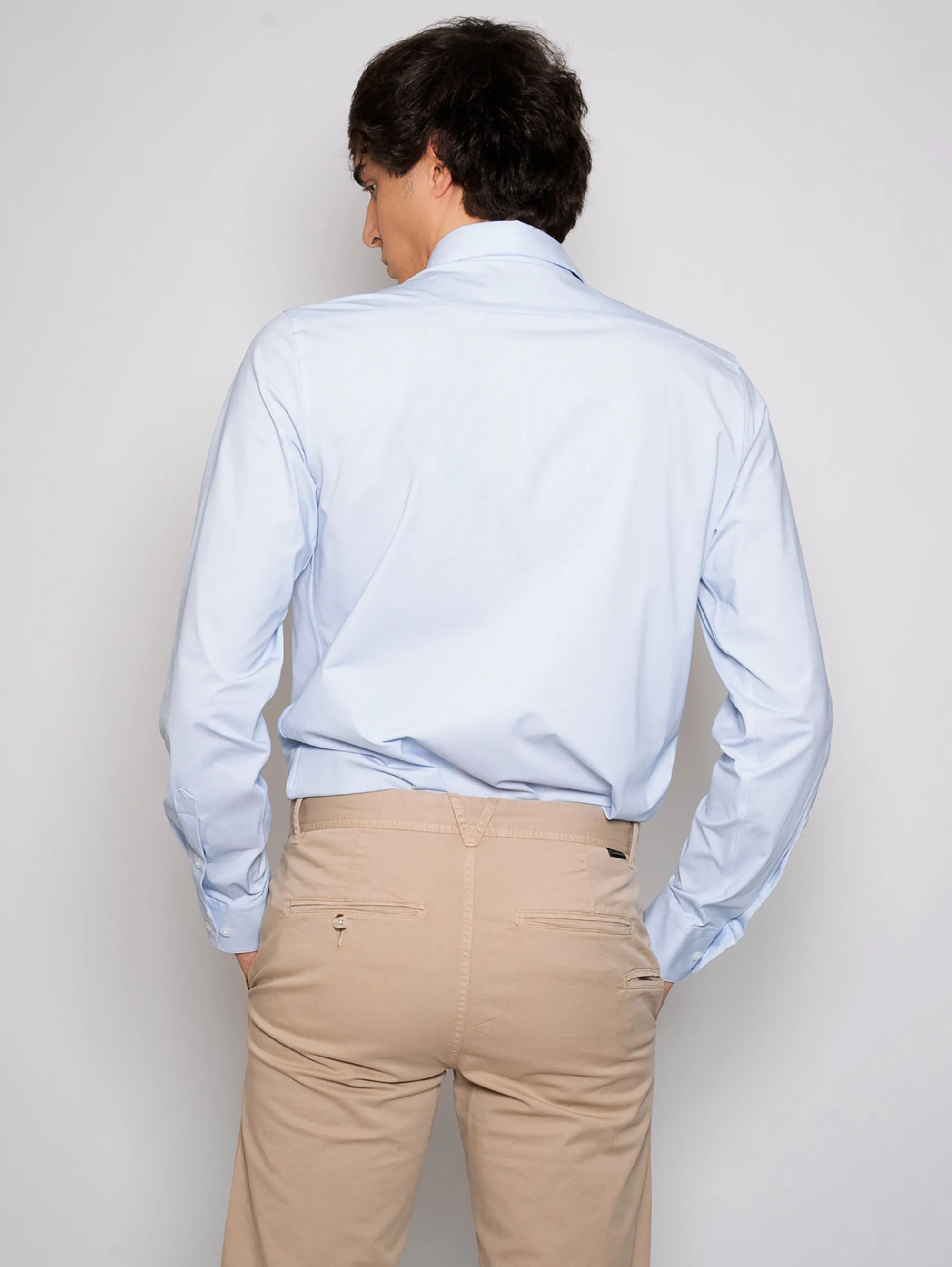 Camicia in Armaturato Celeste