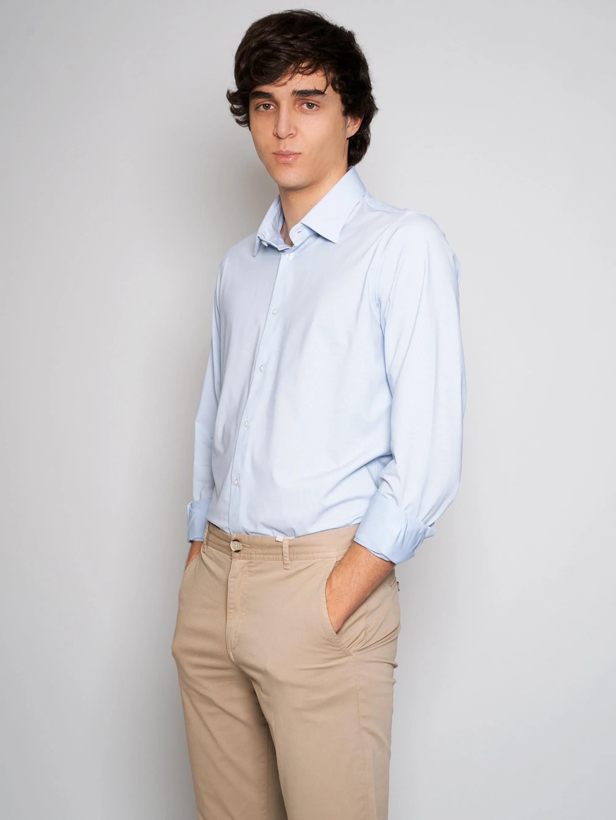 Camicia in Armaturato Celeste