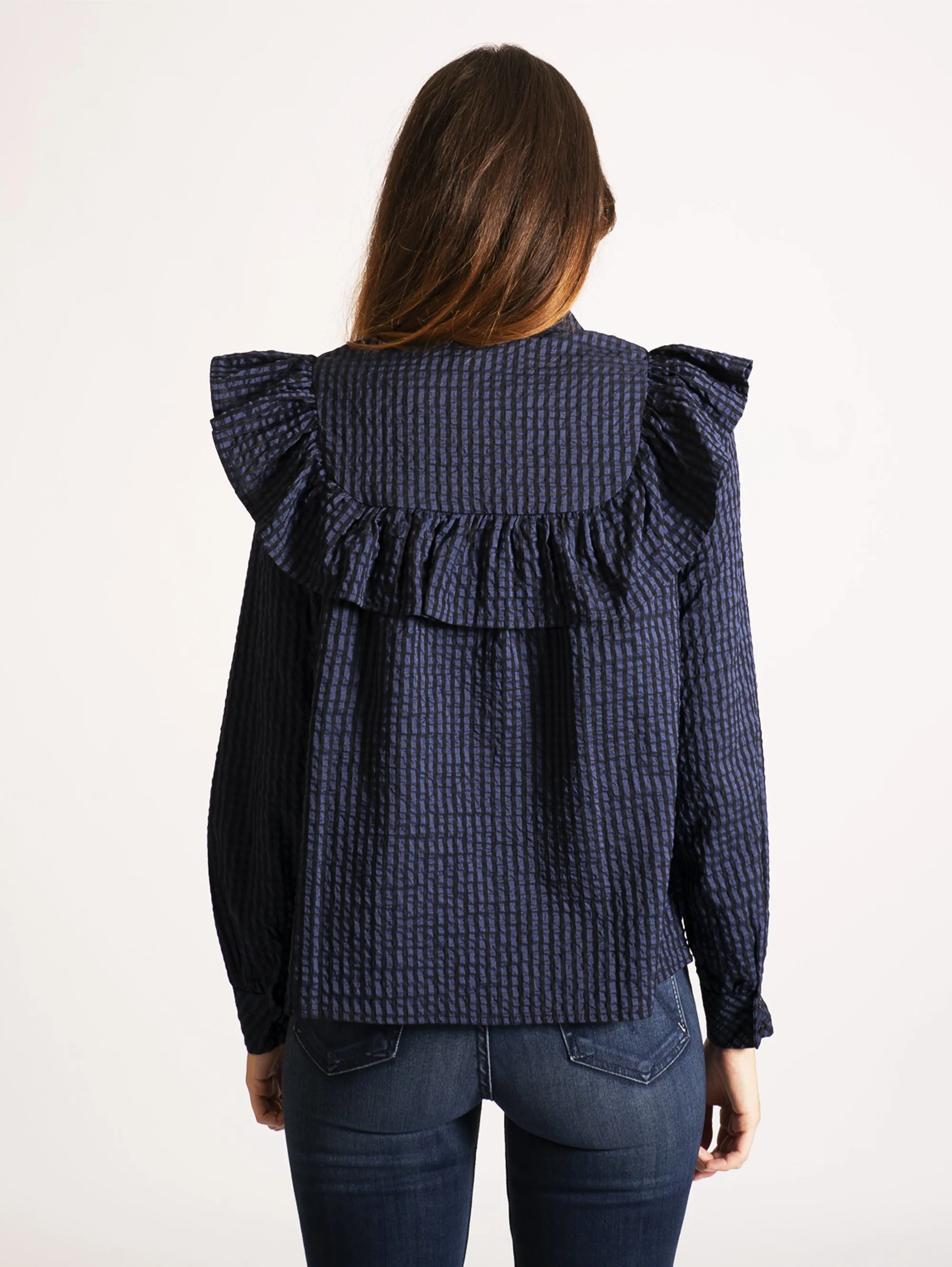 Camicia in Seersucker Blu