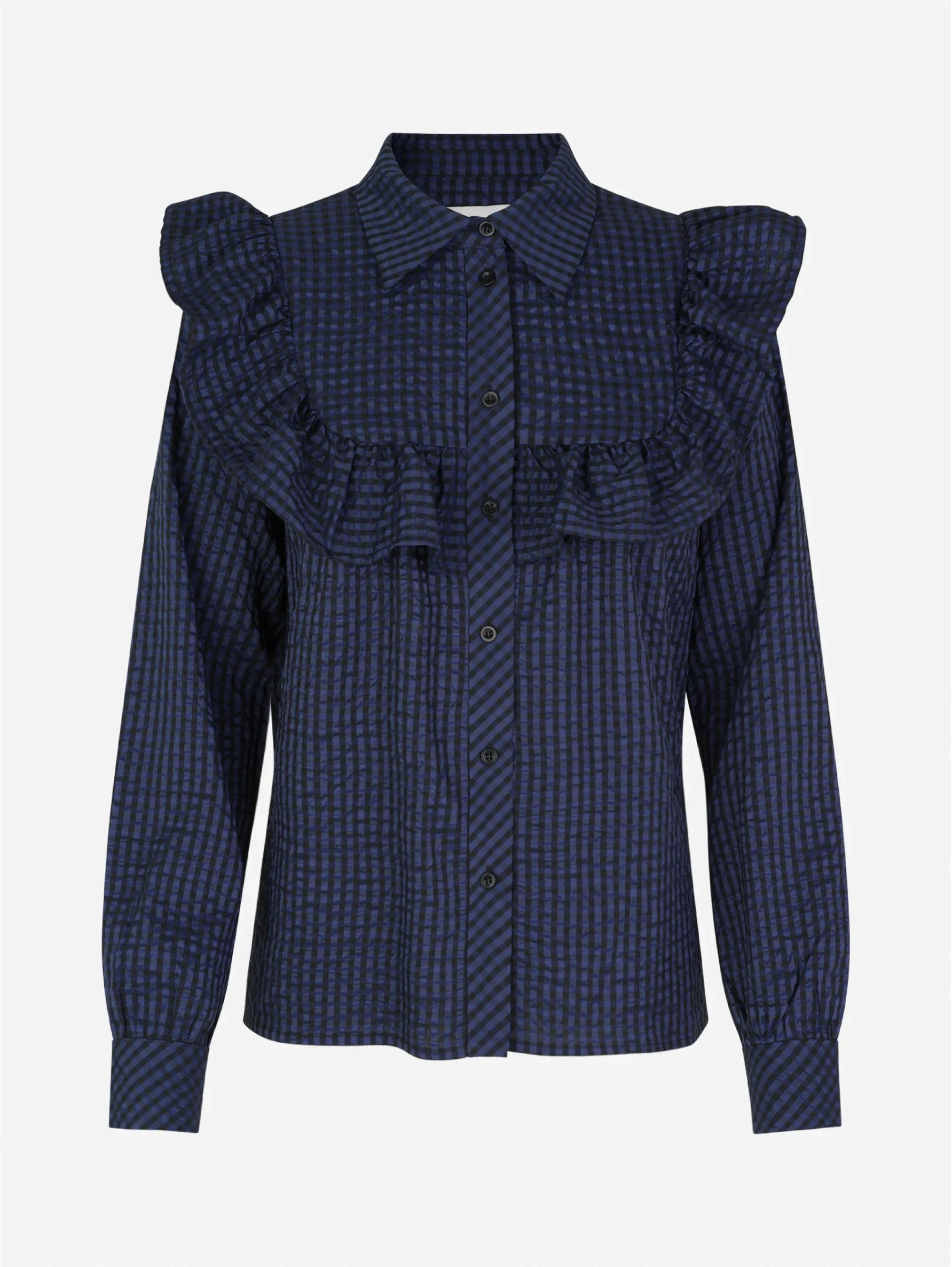 Camicia in Seersucker Blu