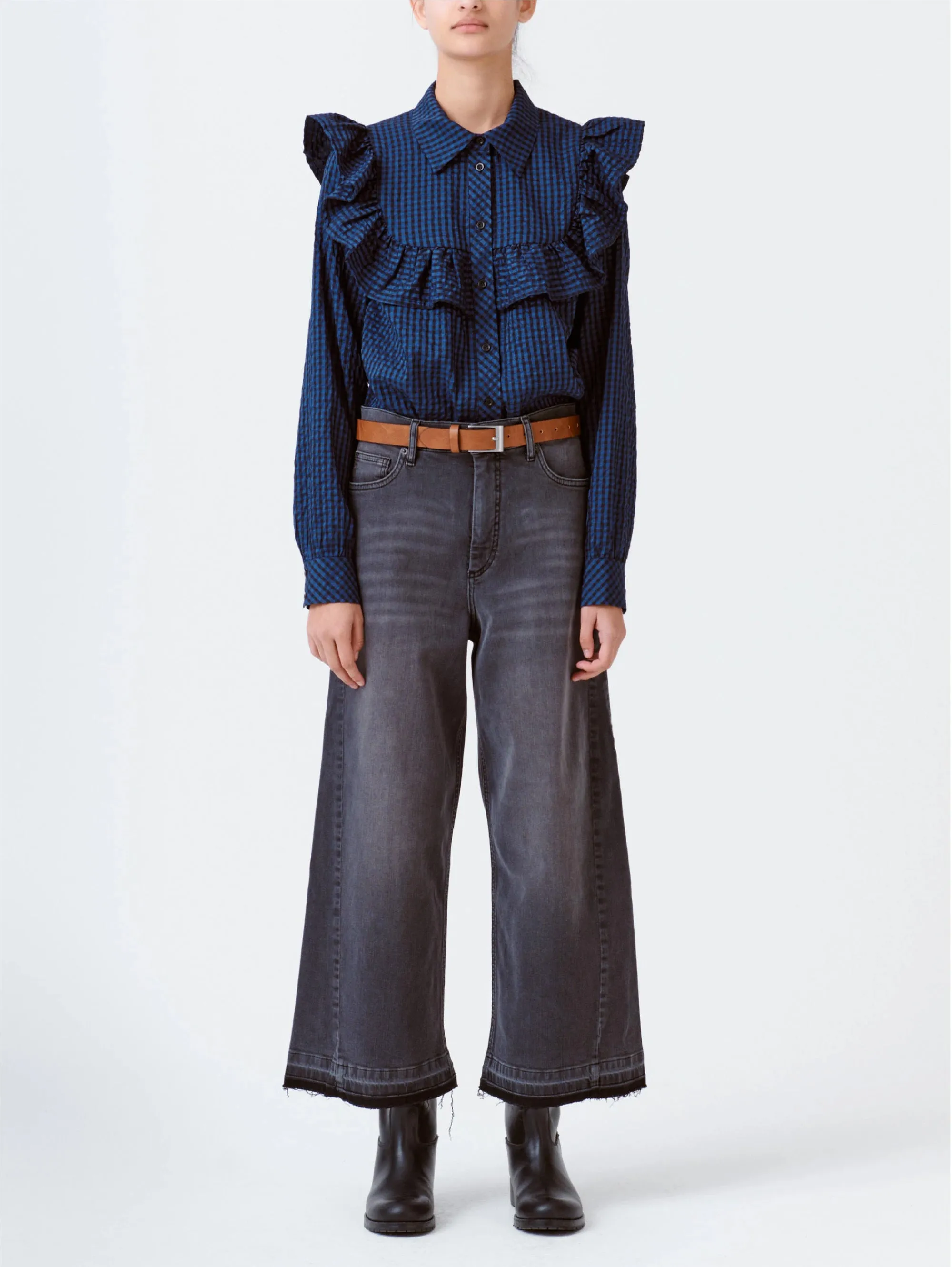 Camicia in Seersucker Blu