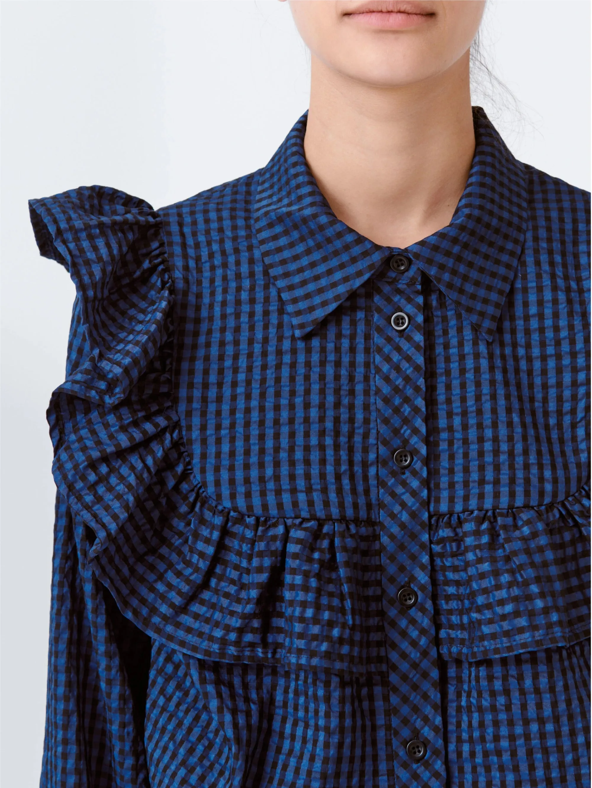 Camicia in Seersucker Blu