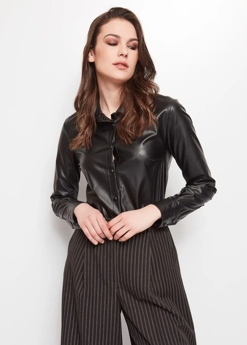Camicia in simil pelle