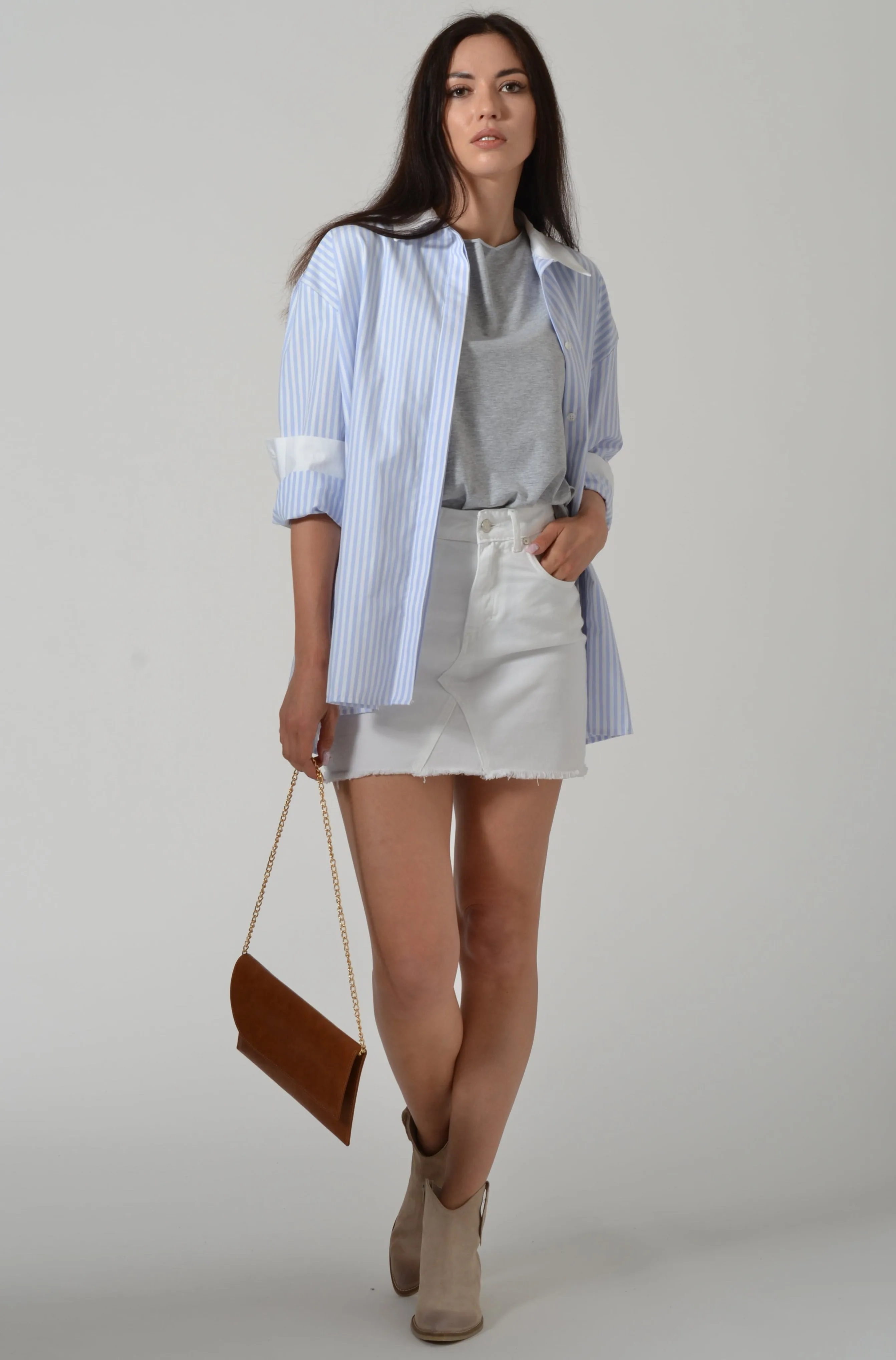 CAMICIA LUNGA OVER RIGA