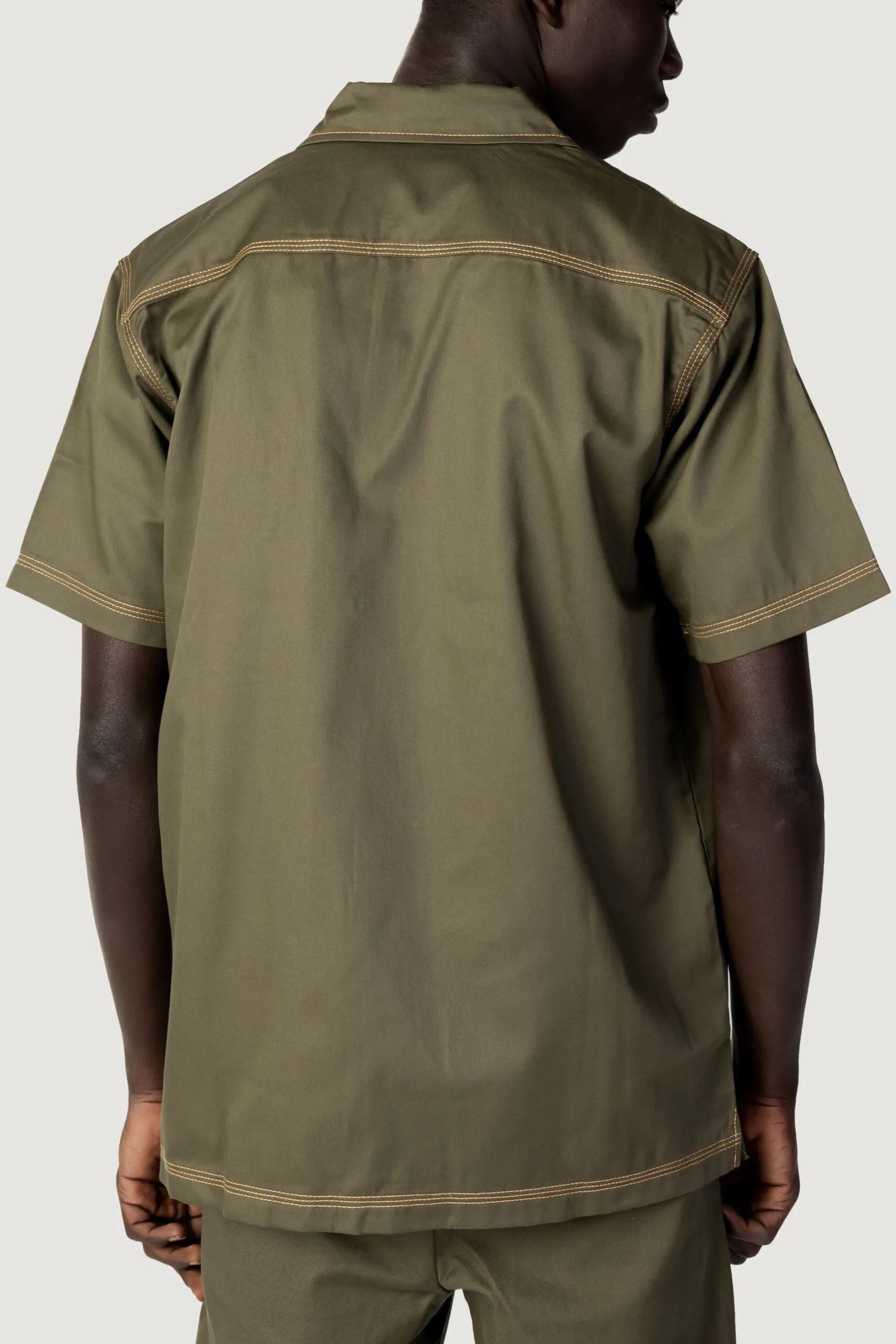 Camicia manica corta Dickies madras ss Verde Oliva