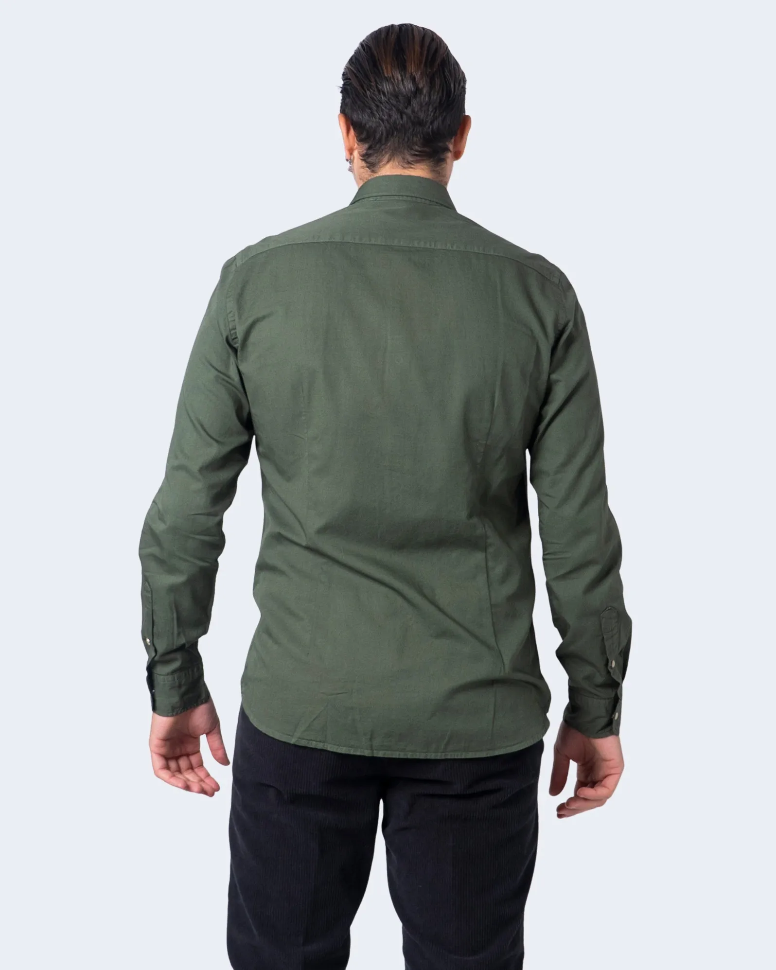 Camicia manica lunga Idra bottone automatico Verde Oliva