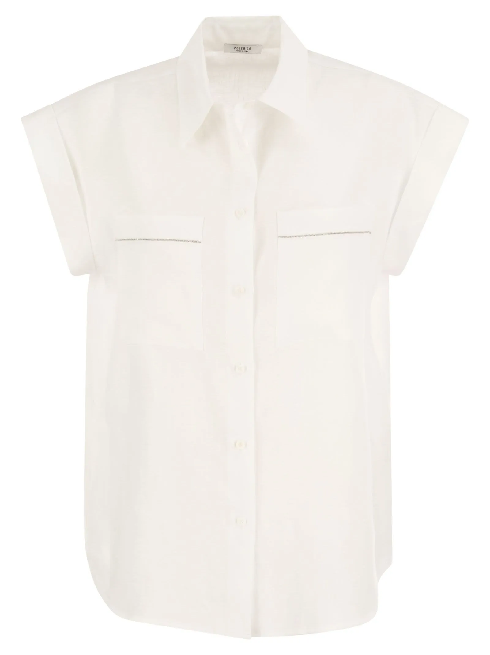 Camicia senza maniche in lino