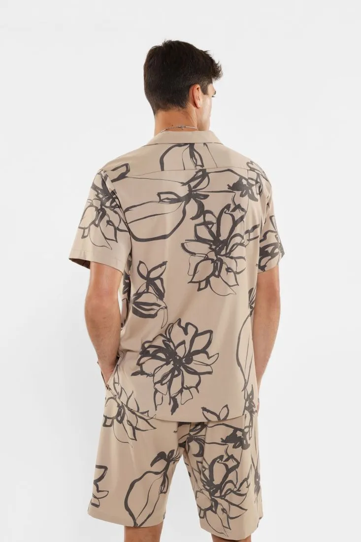 Camicia stampata a maniche corte
