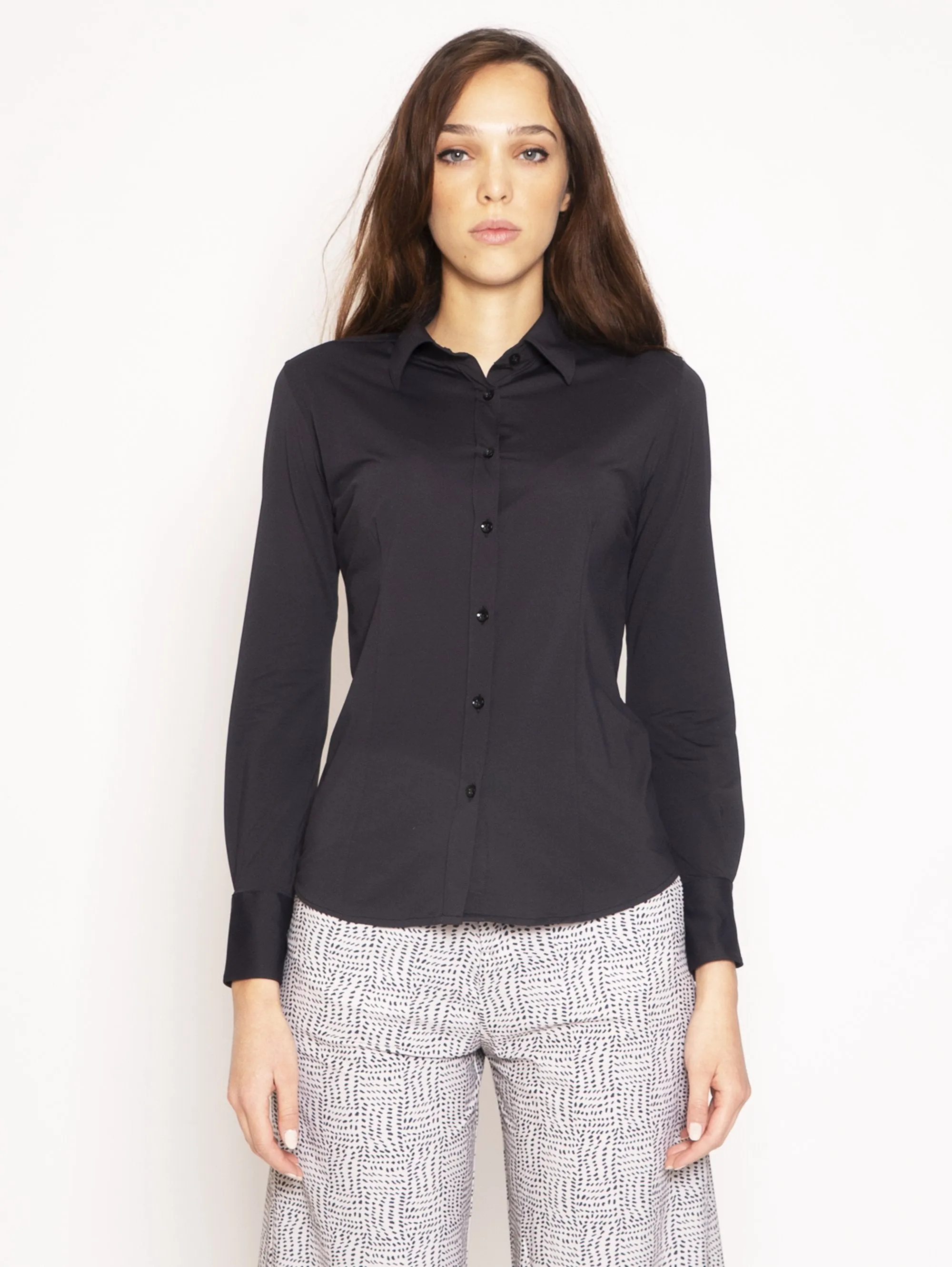 Camicia super stretch - Nero