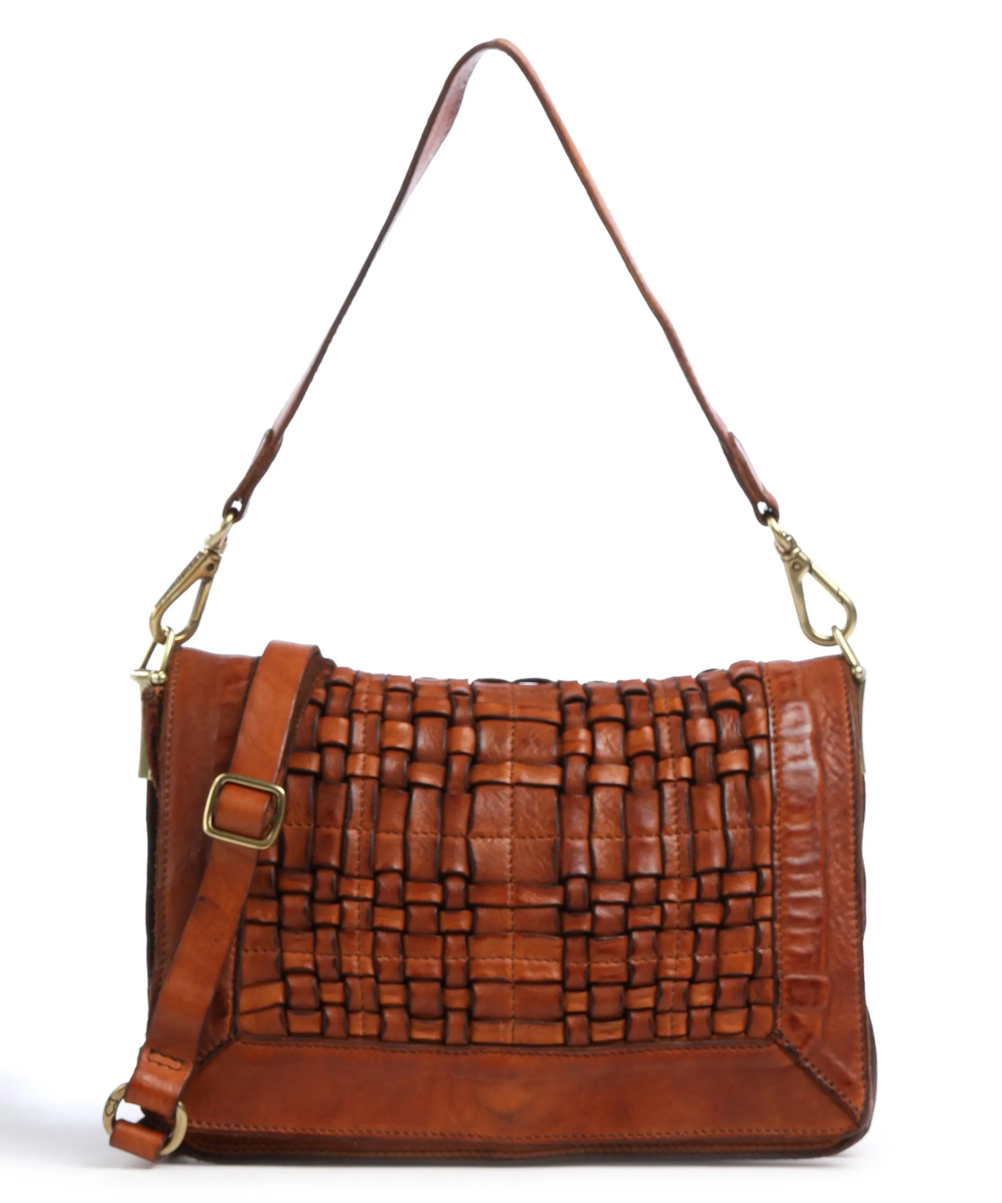  Campomaggi Prestige Borsa a spalla pelle di vacchetta finemente grana cognac  