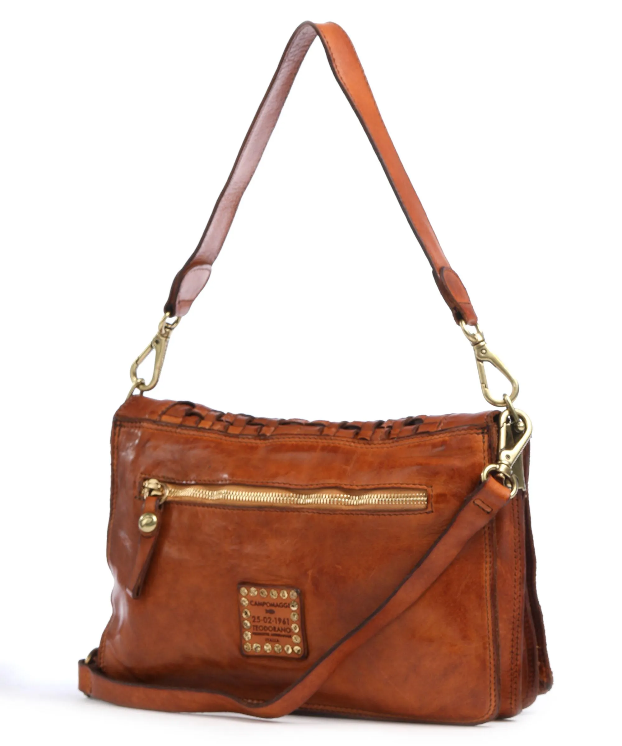 Campomaggi Prestige Borsa a spalla pelle di vacchetta finemente grana cognac  