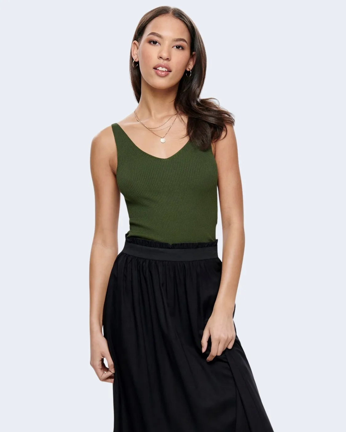 Canotta Jacqueline De Yong JDYNANNA S/L TOP KNT NOOS Verde Oliva