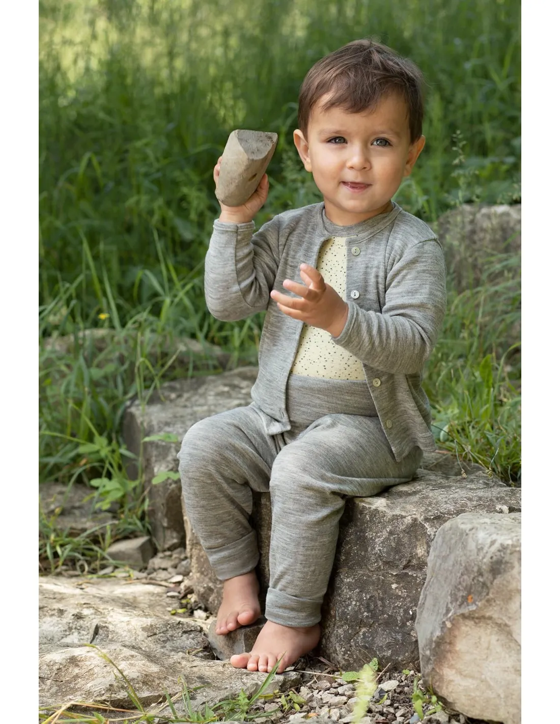 CARDIGAN BABY IN LANA-SETA