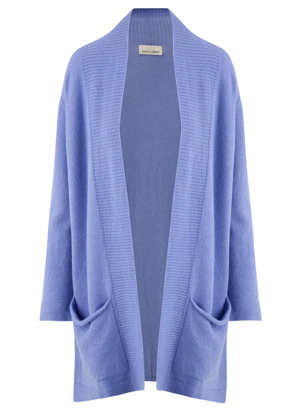 Cardigan Donna azzurro con tasche