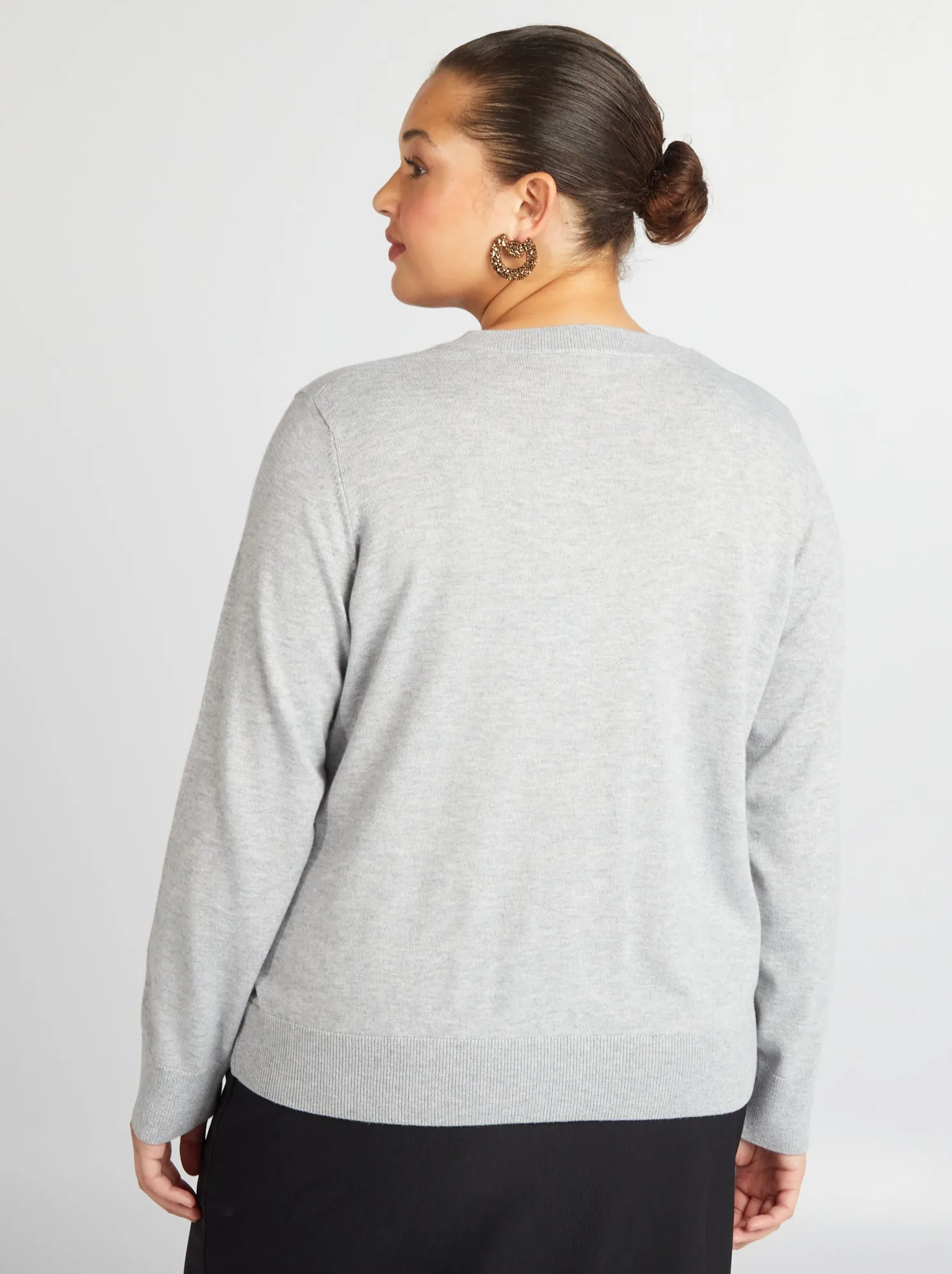 Cardigan in maglia fine - GRIGIO