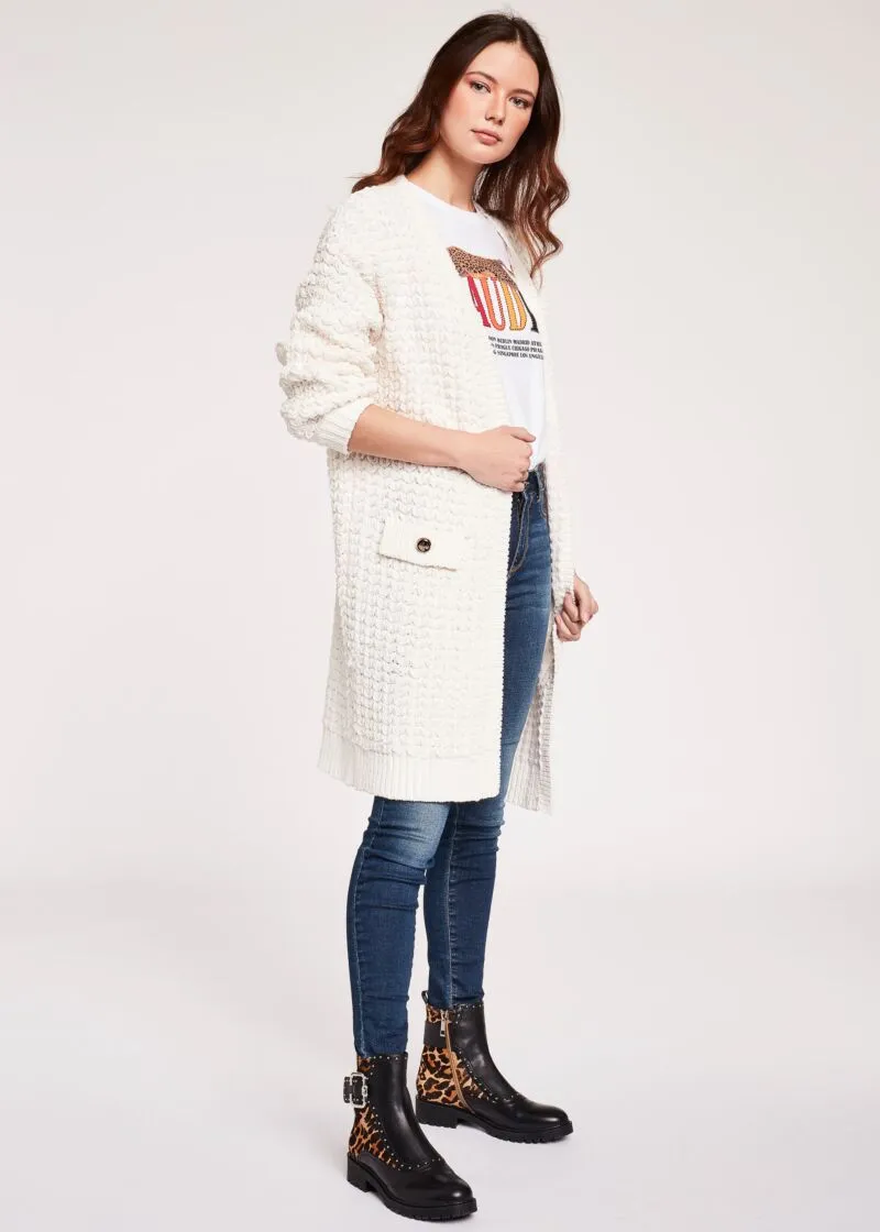 Cardigan lungo ricamato