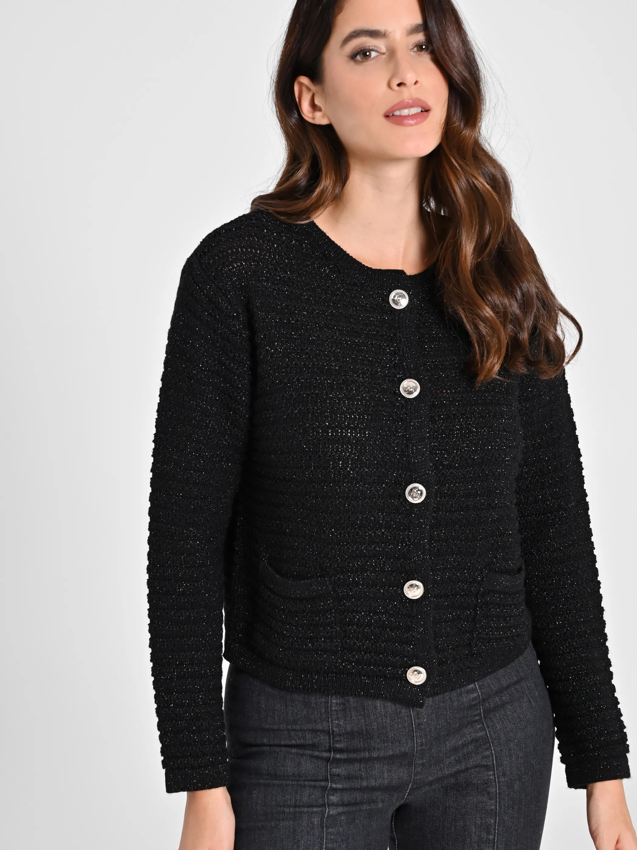      Cardigan Lurex Argento     