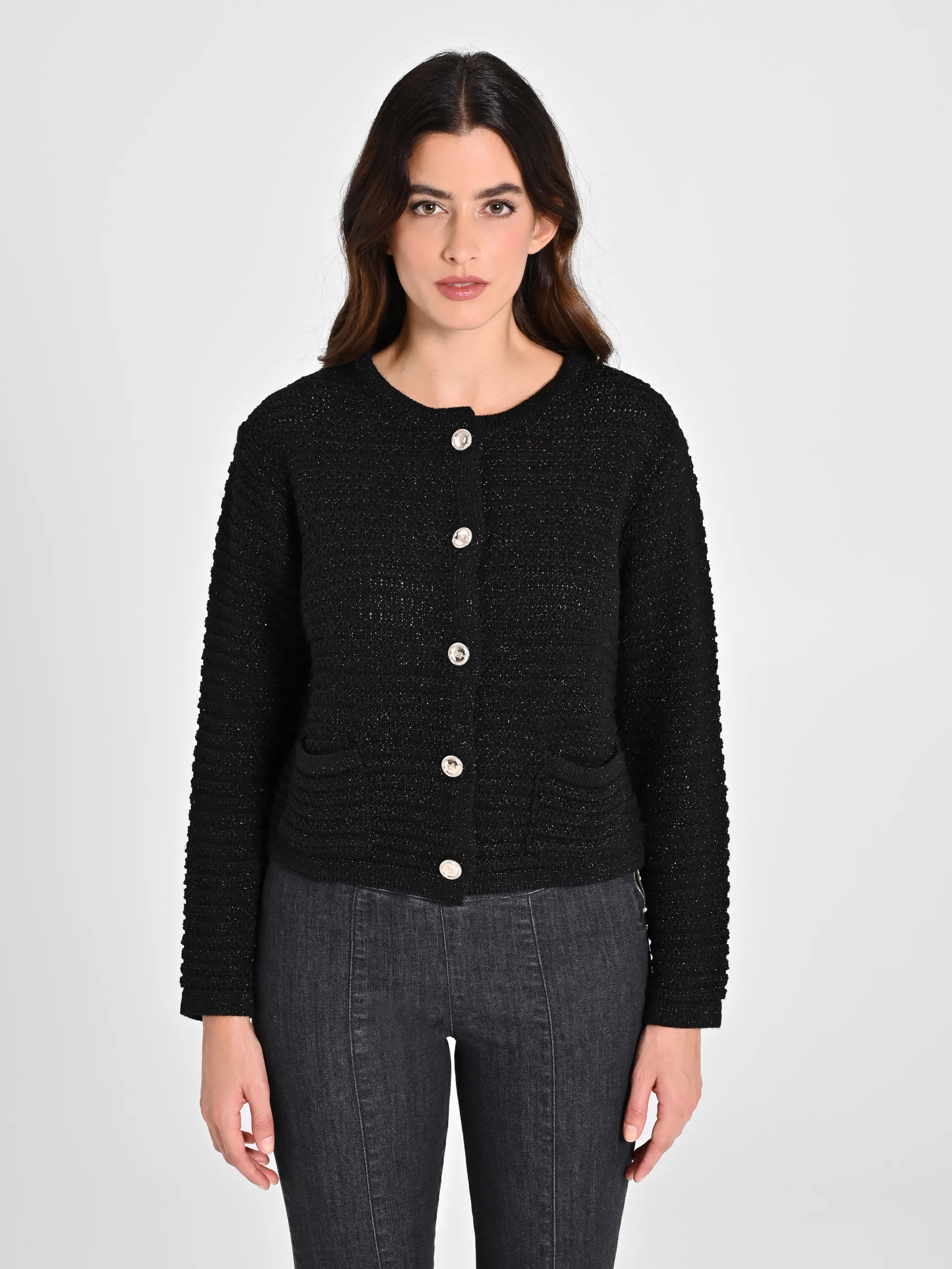      Cardigan Lurex Argento     