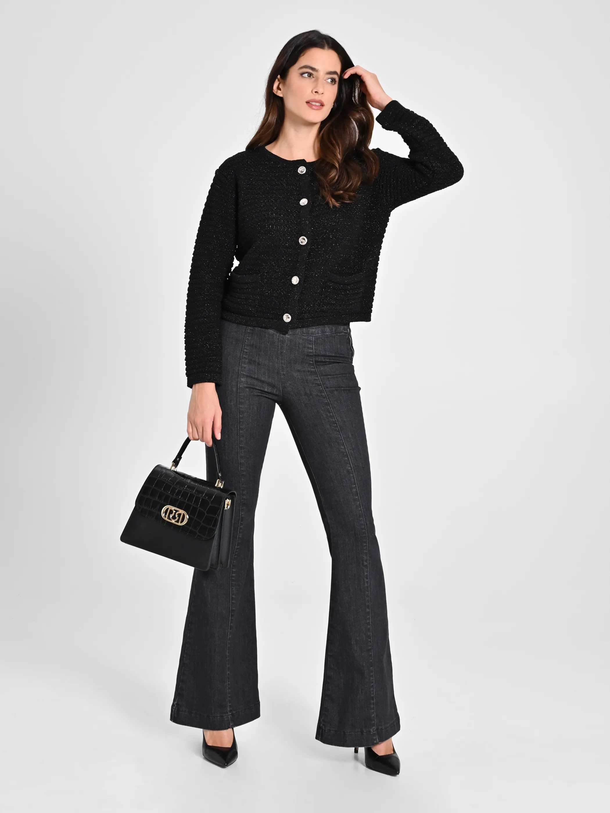      Cardigan Lurex Argento     
