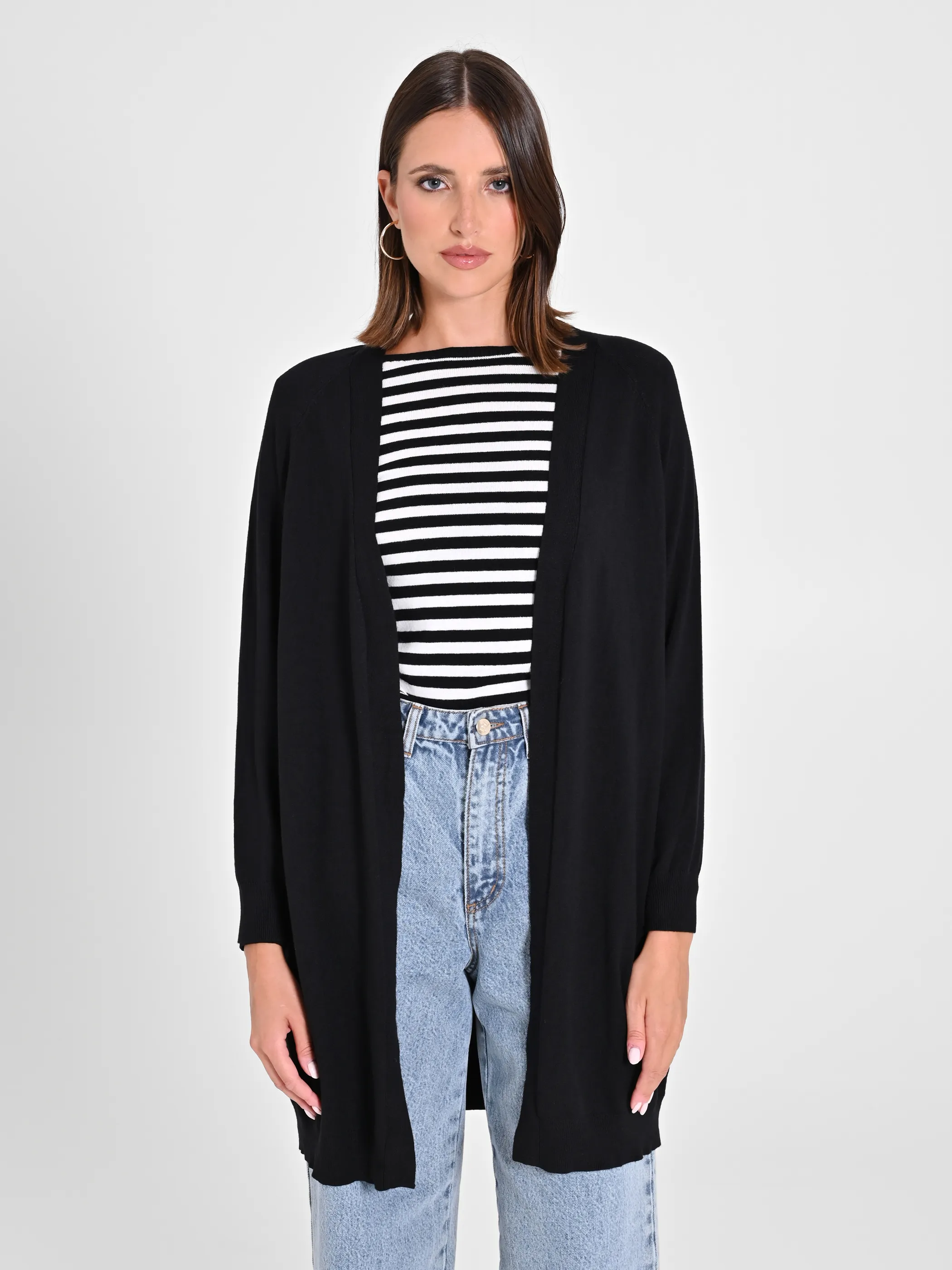      Cardigan Nero in Maglia     