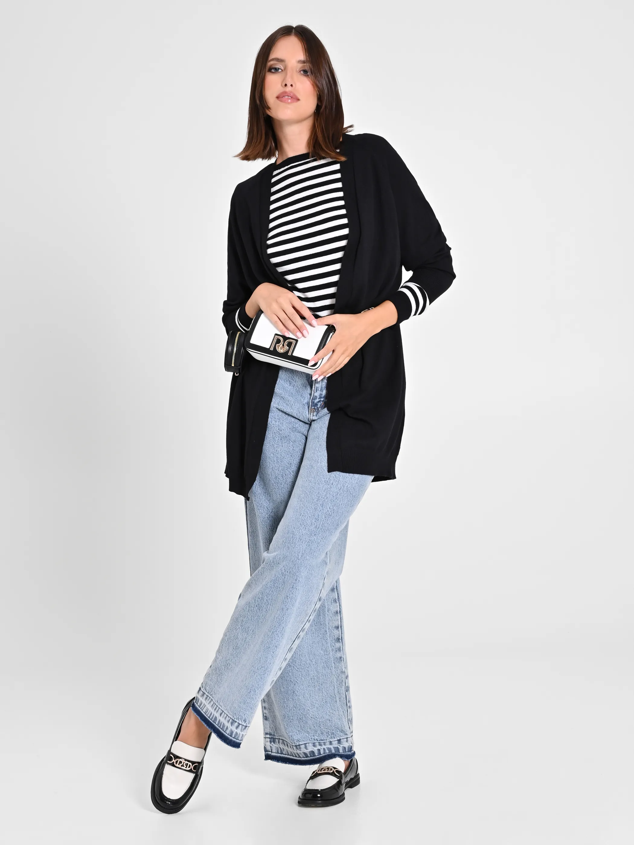      Cardigan Nero in Maglia     