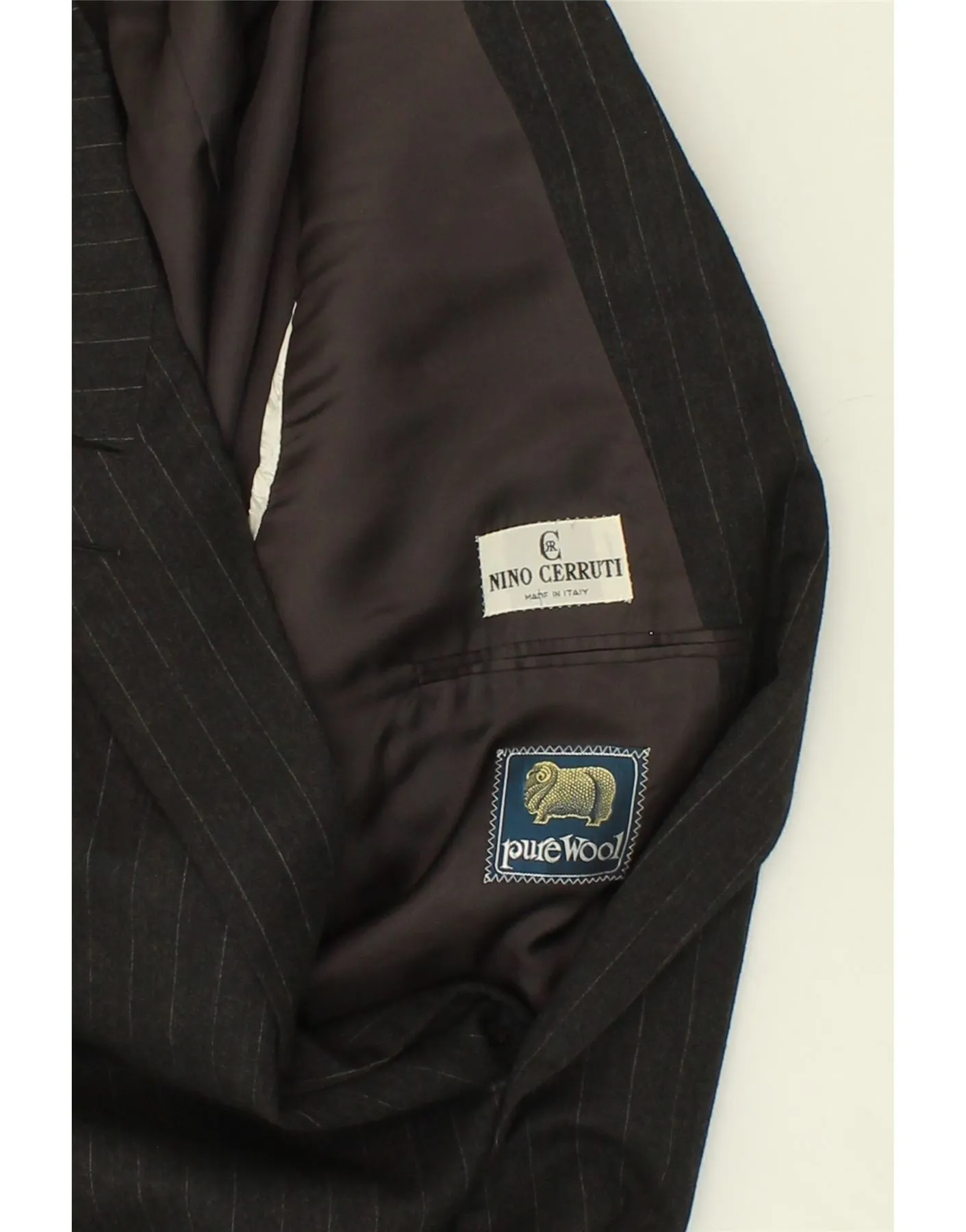 CERRUTI 1881 Mens Double Breasted Blazer Jacket IT 56 3XL Grey Pinstripe