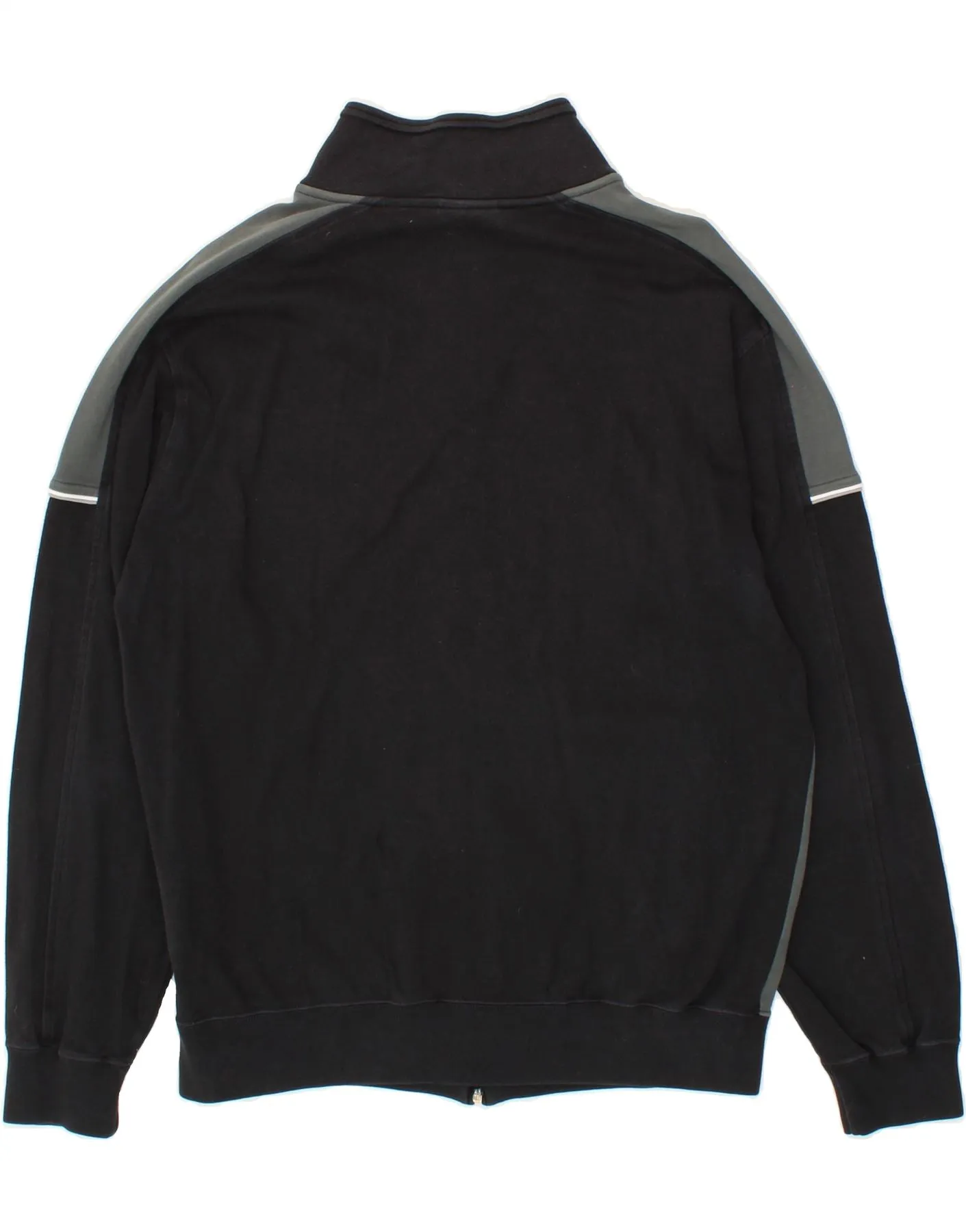 CHAMPION Mens Tracksuit Top Jacket Large Black Colourblock Cotton