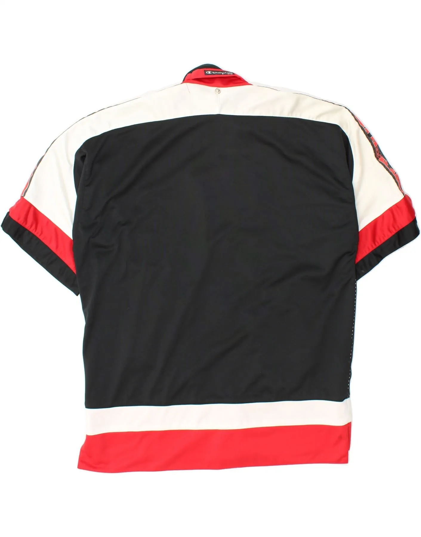 CHAMPION Mens USA Graphic Tracksuit Top Jacket Medium Black Colourblock