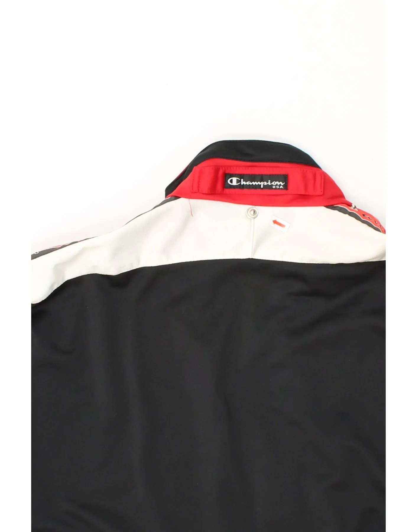 CHAMPION Mens USA Graphic Tracksuit Top Jacket Medium Black Colourblock