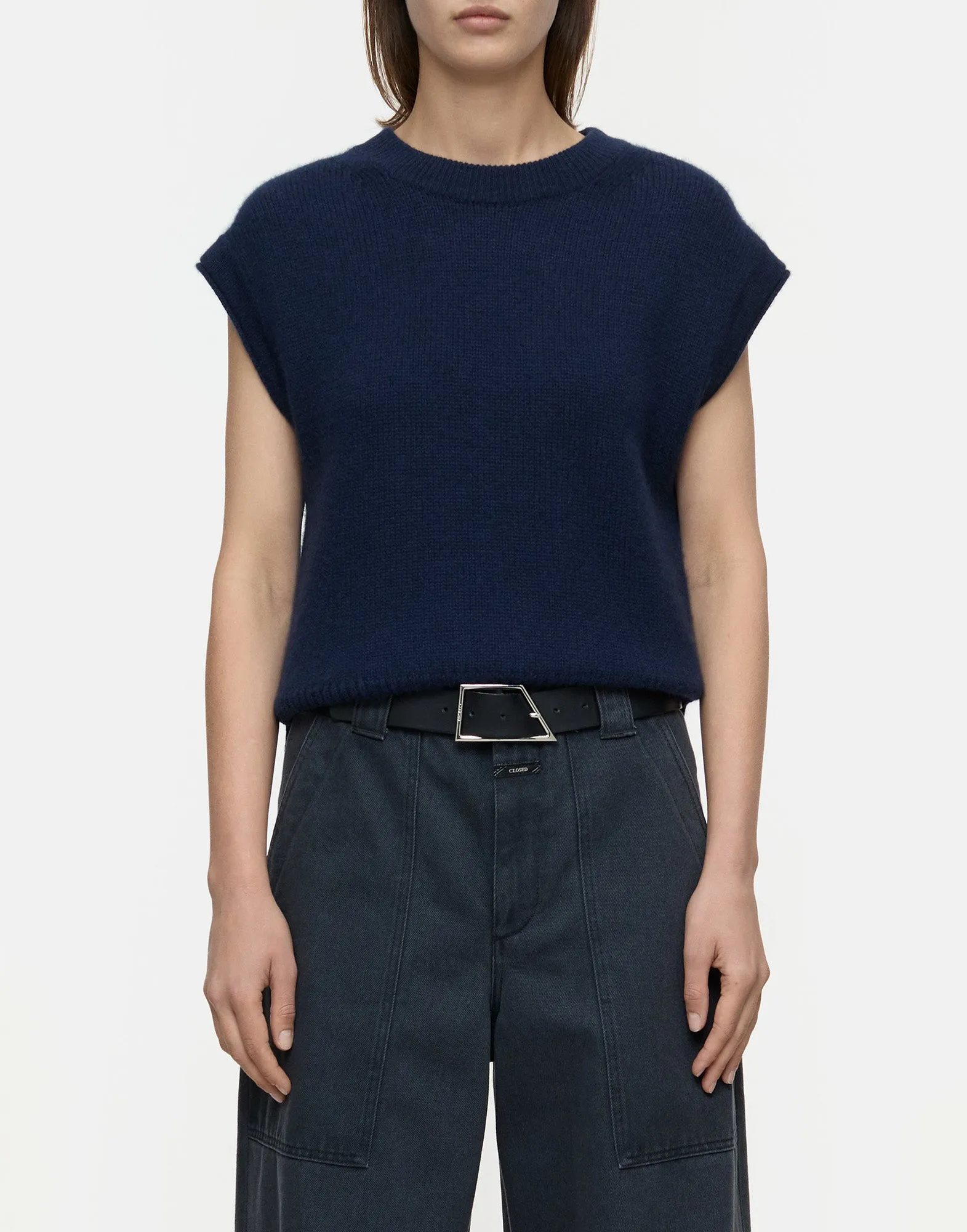 CLOSED Gilet in Cashmere Blu Notte