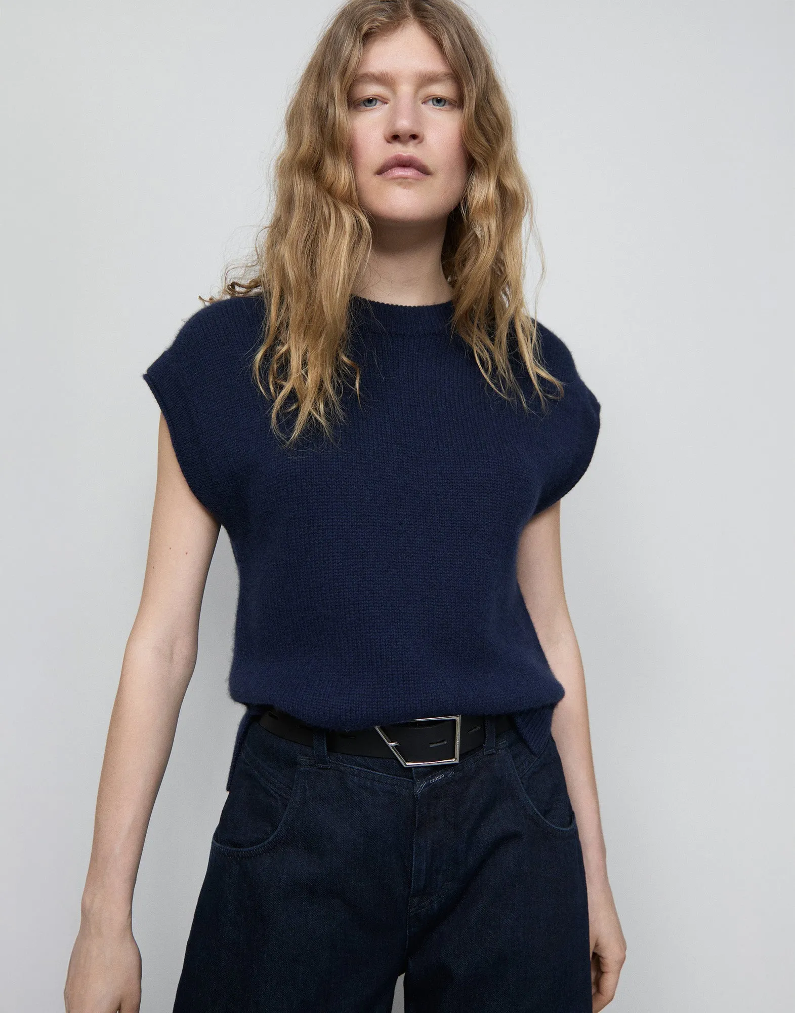 CLOSED Gilet in Cashmere Blu Notte