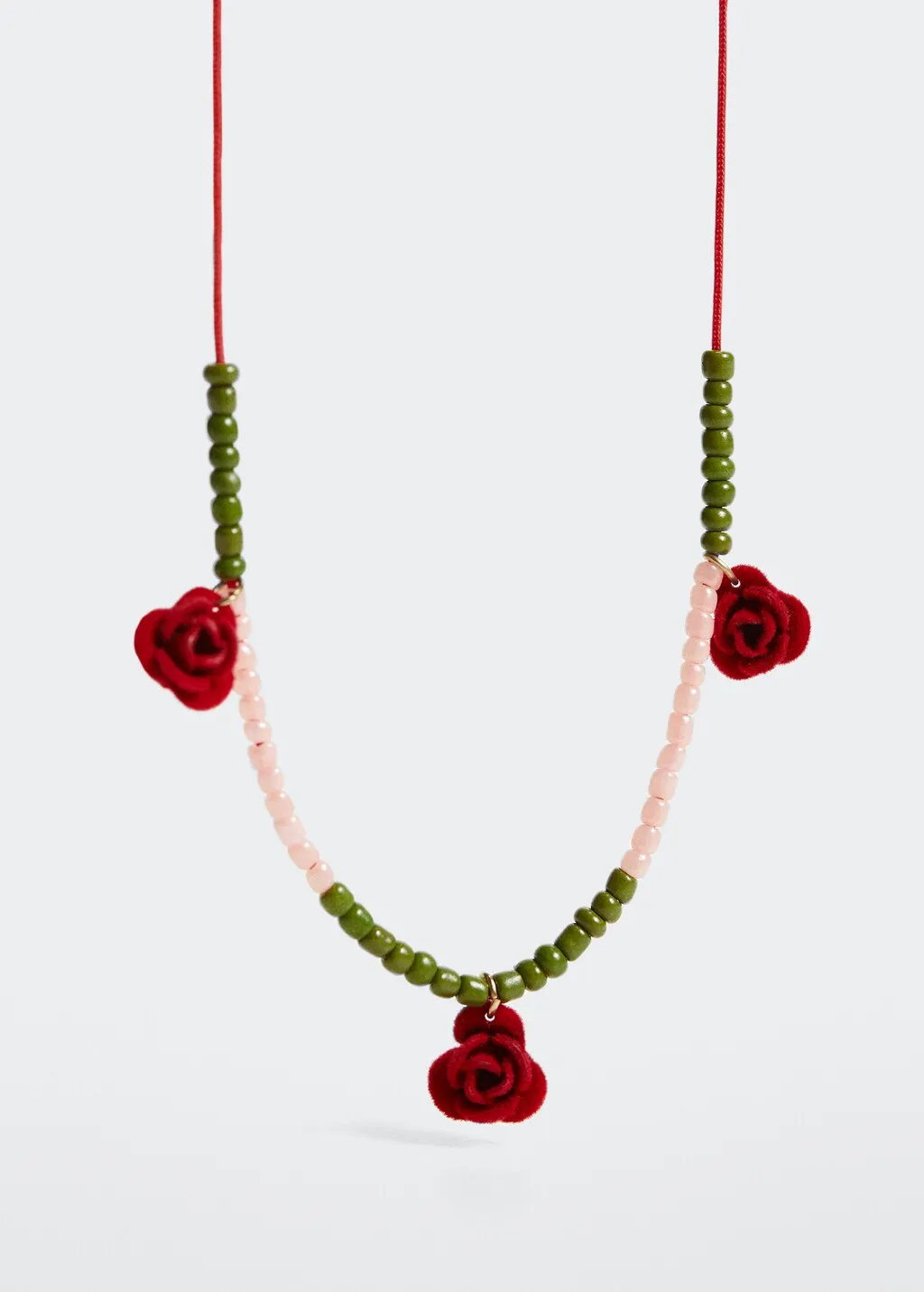 Collana perline fiori