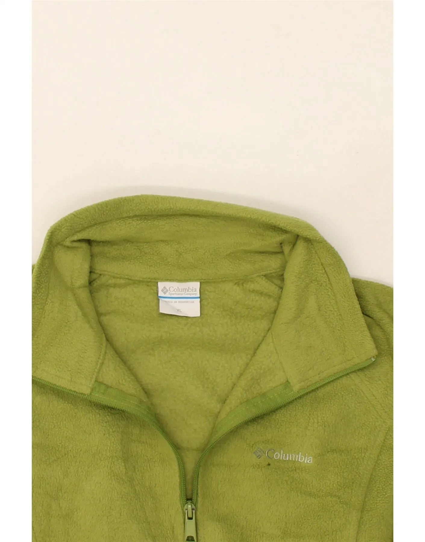 COLUMBIA Mens Fleece Jacket UK 42 XL Green Polyester