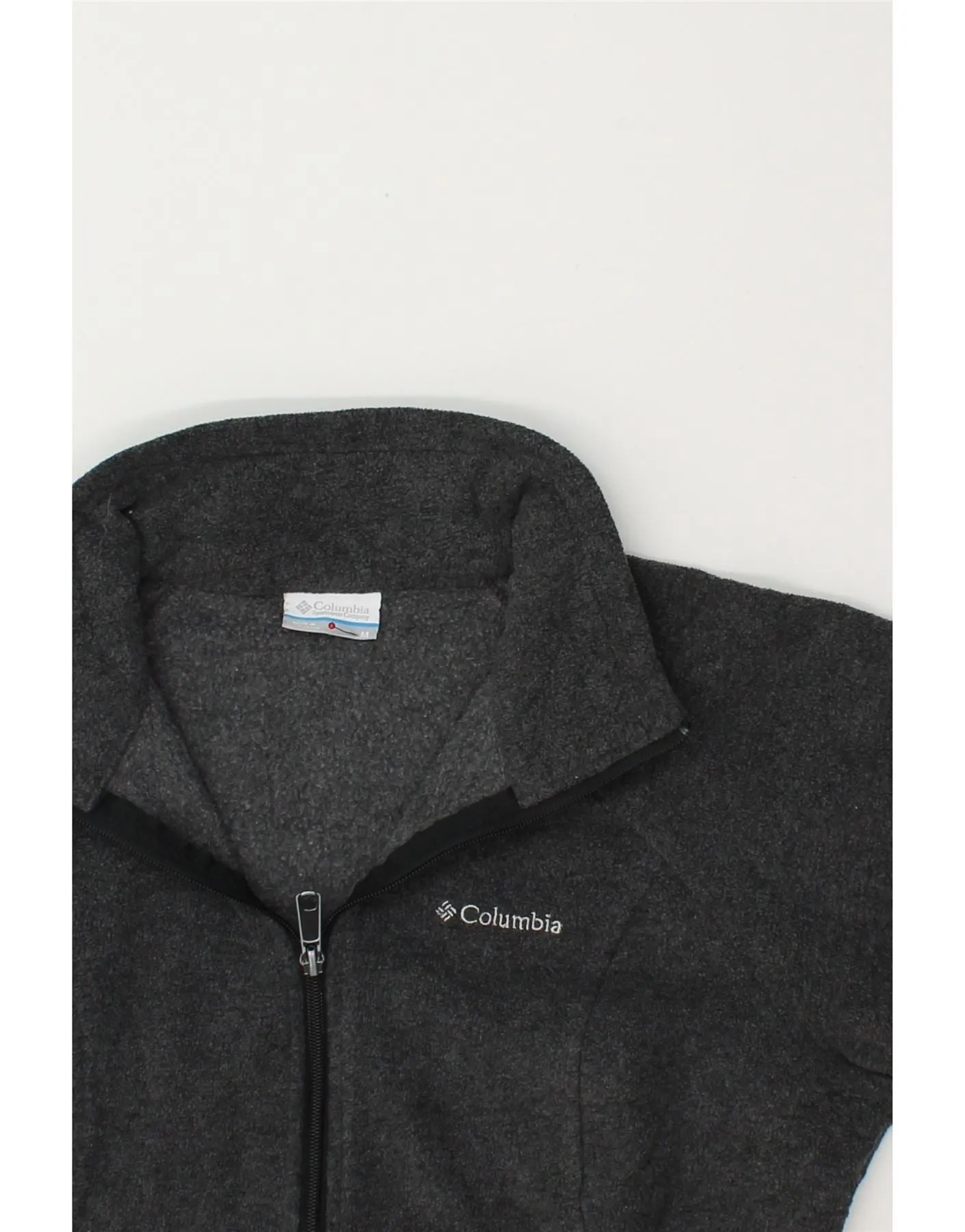 COLUMBIA Womens Fleece Jacket UK 14 Medium Grey Polyester