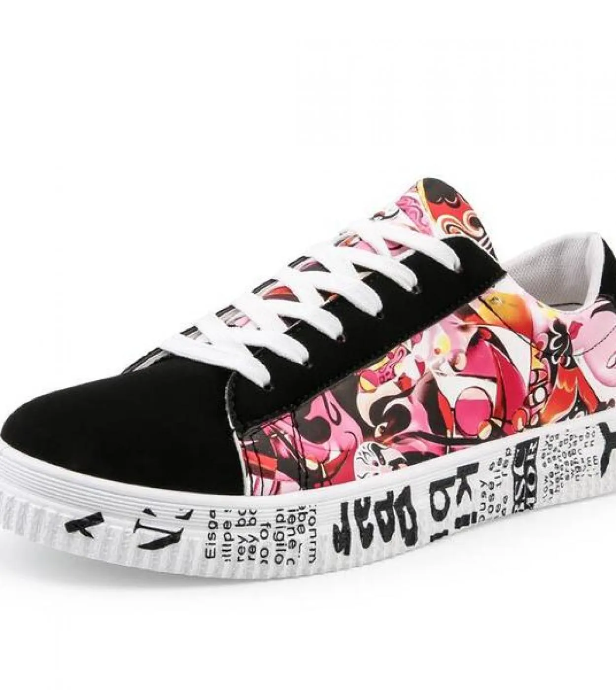 Comemore  Graffiti Art Canvas Woman Shoes Sneakers Womens Vulcanize Shoes Flat Bottom Breathable Lovers Shoes Zapatos M