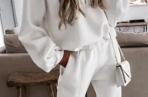 Completo tuta in cotone, bianco