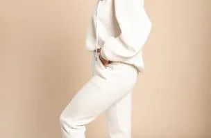 Completo tuta in cotone, bianco