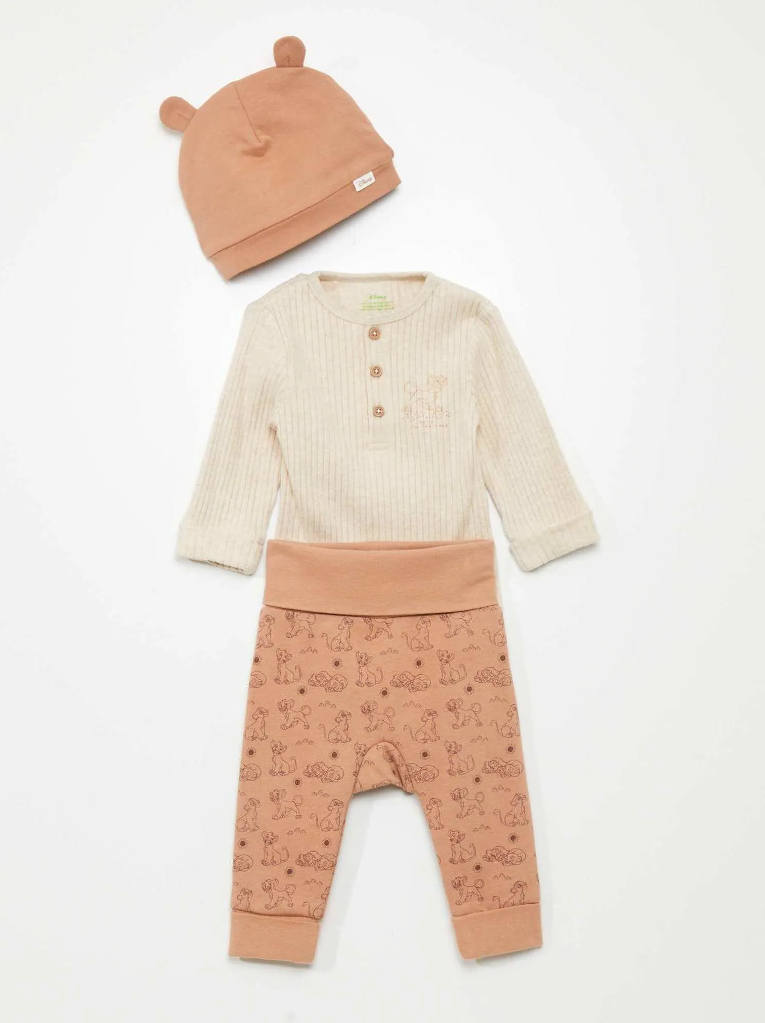Completo 'Disney' felpa + pantaloni + berrettino 3 pezzi - BEIGE