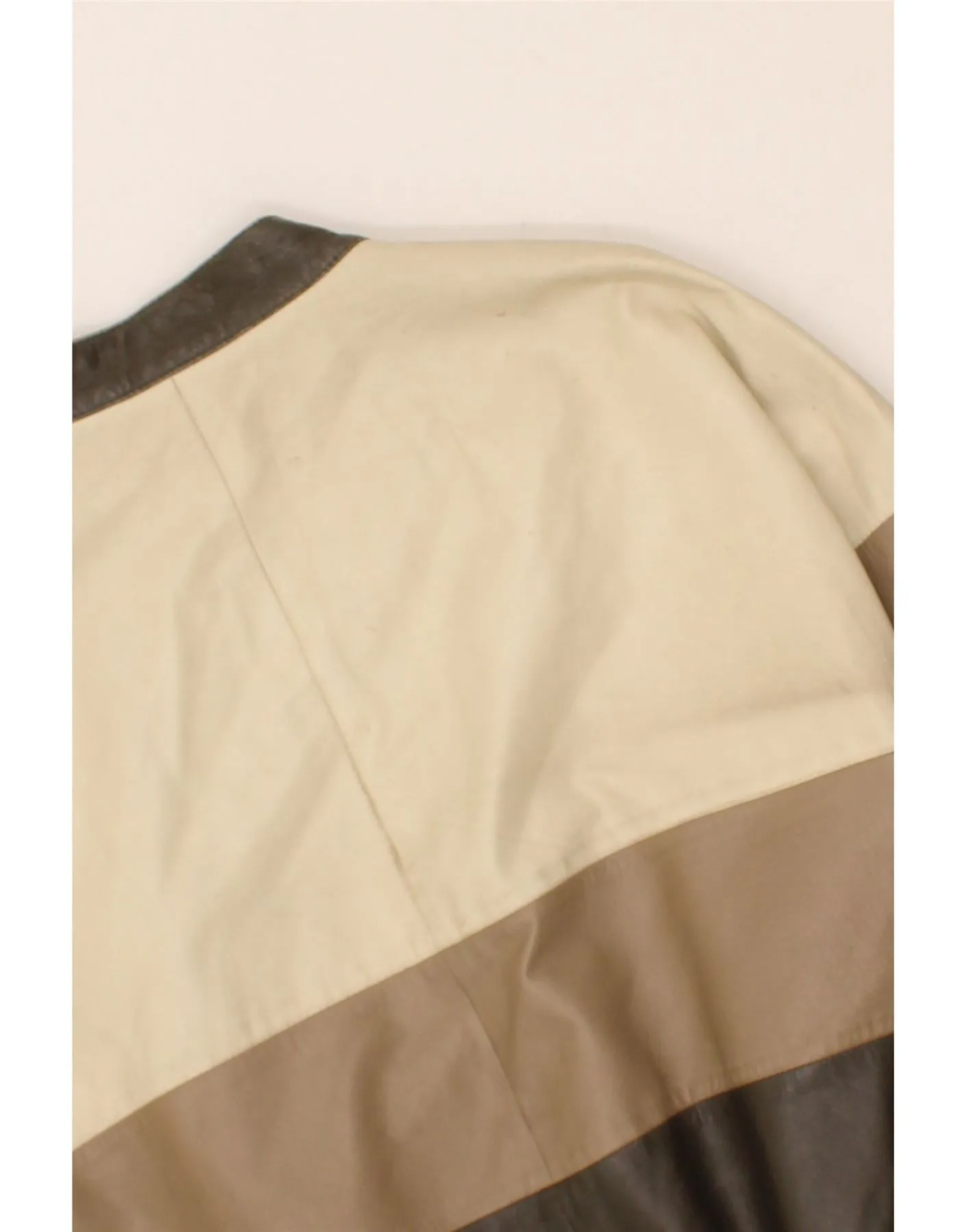 CONBIPEL Mens Bomber Leather Jacket IT 50 Large Brown Colourblock