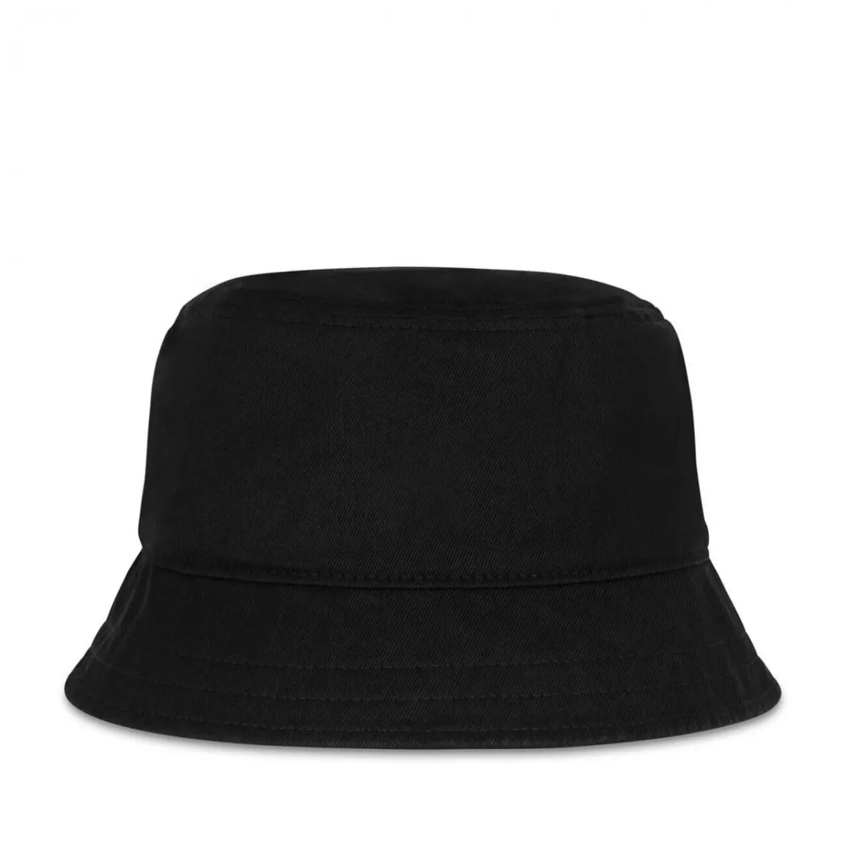 Cotton Twill Bucket Hat, Nero