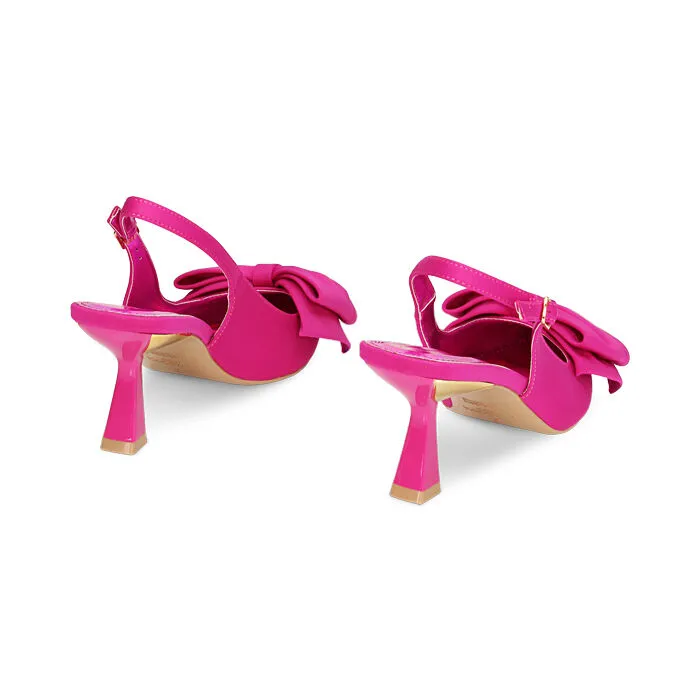 Décolleté slingback fucsia, tacco 8 cm