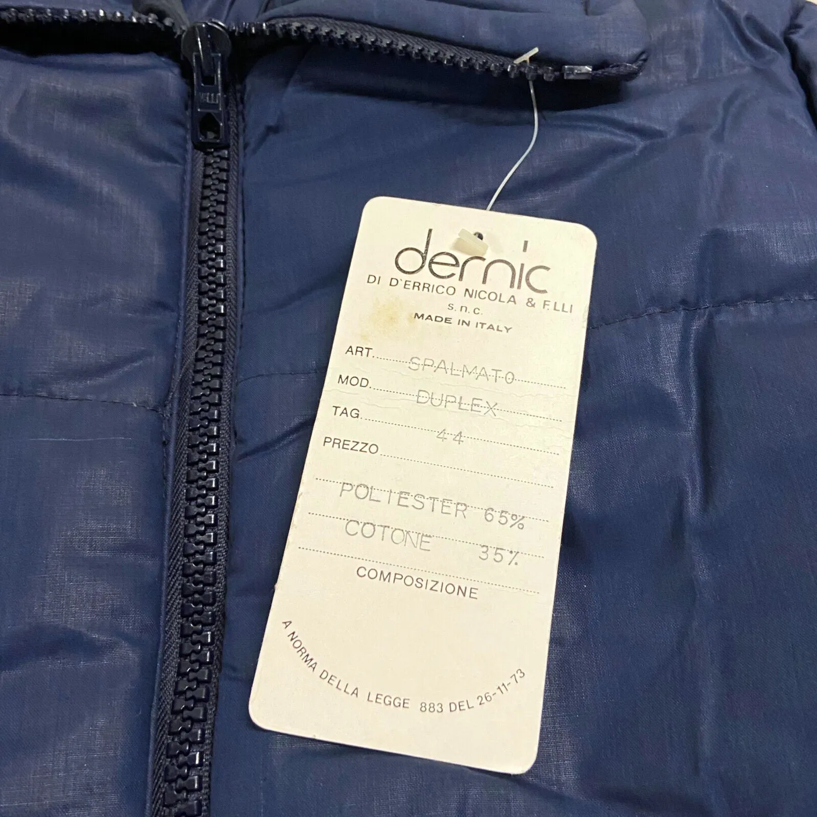 Dernic Women's Padded Jacket | Vintage Designer Quilted Winter Navy Blue VTG