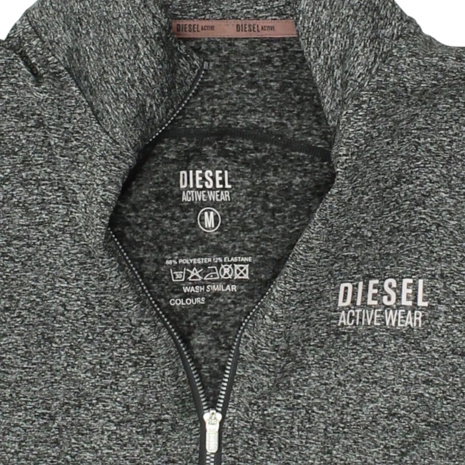 Diesel Activewear Womens Grey Half Zip Jacket | Gym Fitness Sportswear Top VTG