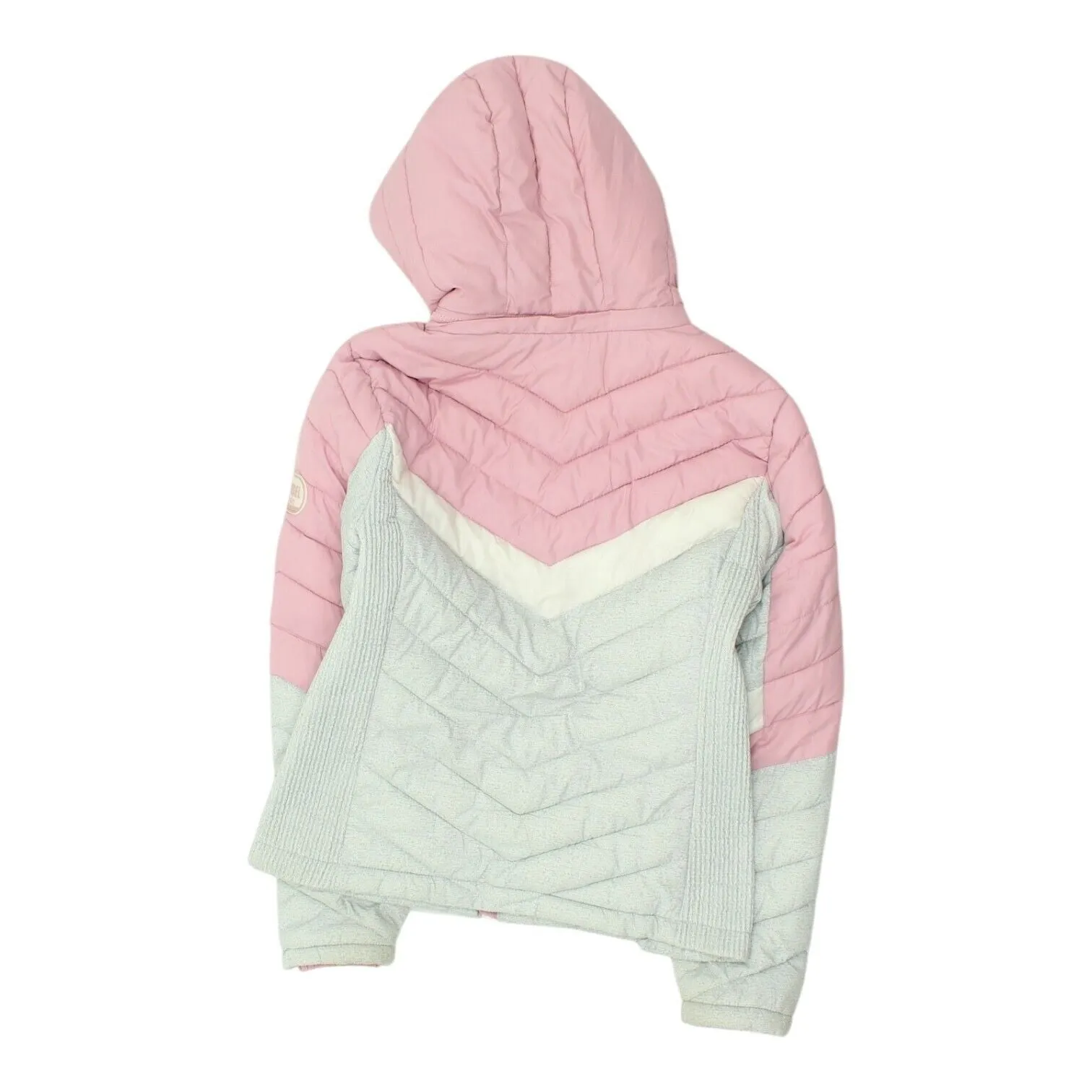 Diesel Womens Pink Grey Hooded Puffer Coat | Casual Designer Padded Jacket