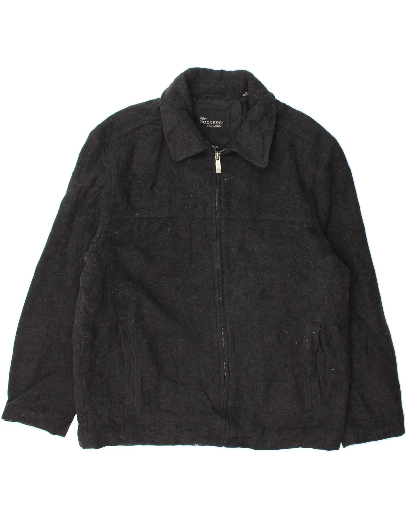 DOCKERS Mens Bomber Jacket UK 38 Medium Grey Wool