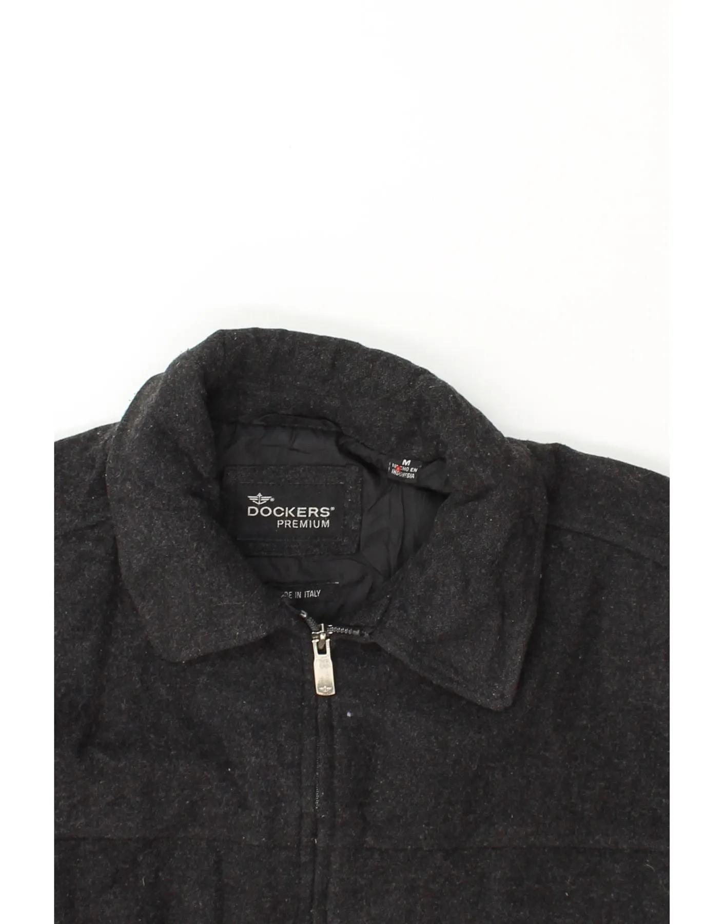DOCKERS Mens Bomber Jacket UK 38 Medium Grey Wool