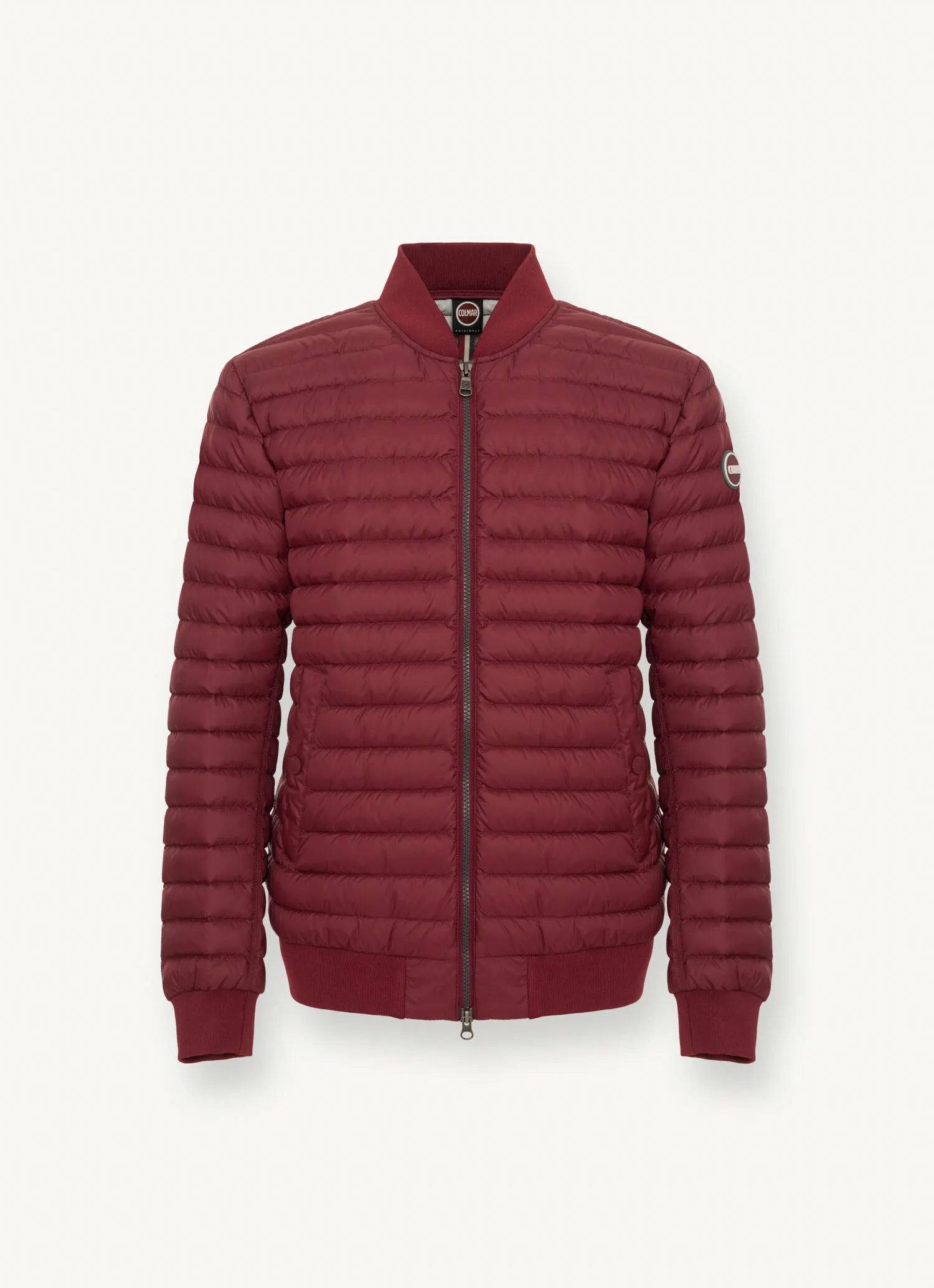 Down bomber jacket with knit details