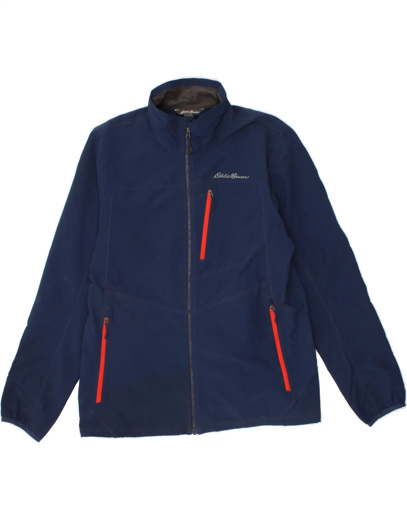 EDDIE BAUER Mens Bomber Jacket UK 40 Large Navy Blue Polyester